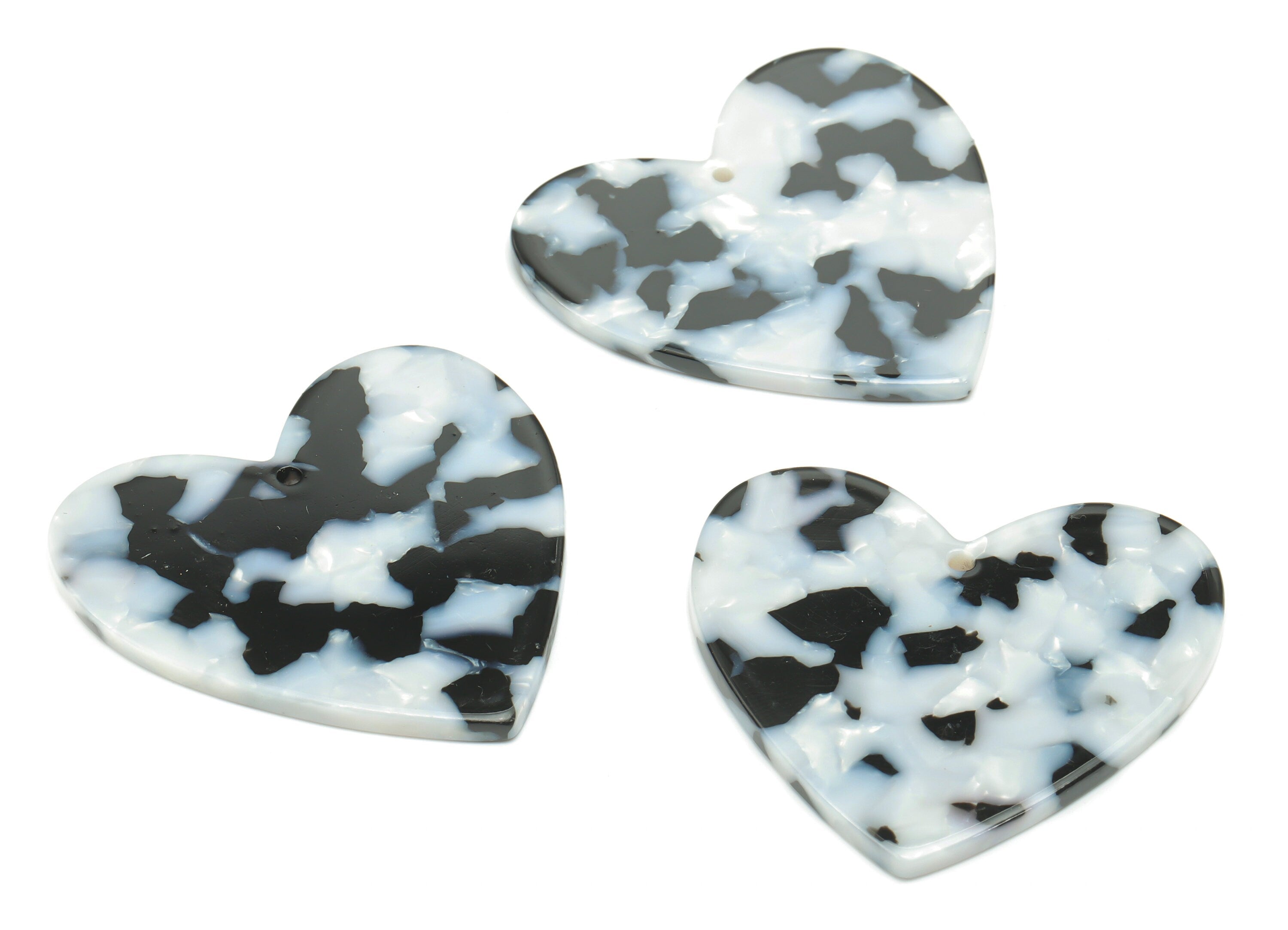 Acetate Heart Earring Charms - Acetate Heart Pendant - Jewelry Making Supplies - Color Code:A15 - 42.31x40.92x2.46mm - AC1746-A15 - DOMEDBAZAAR