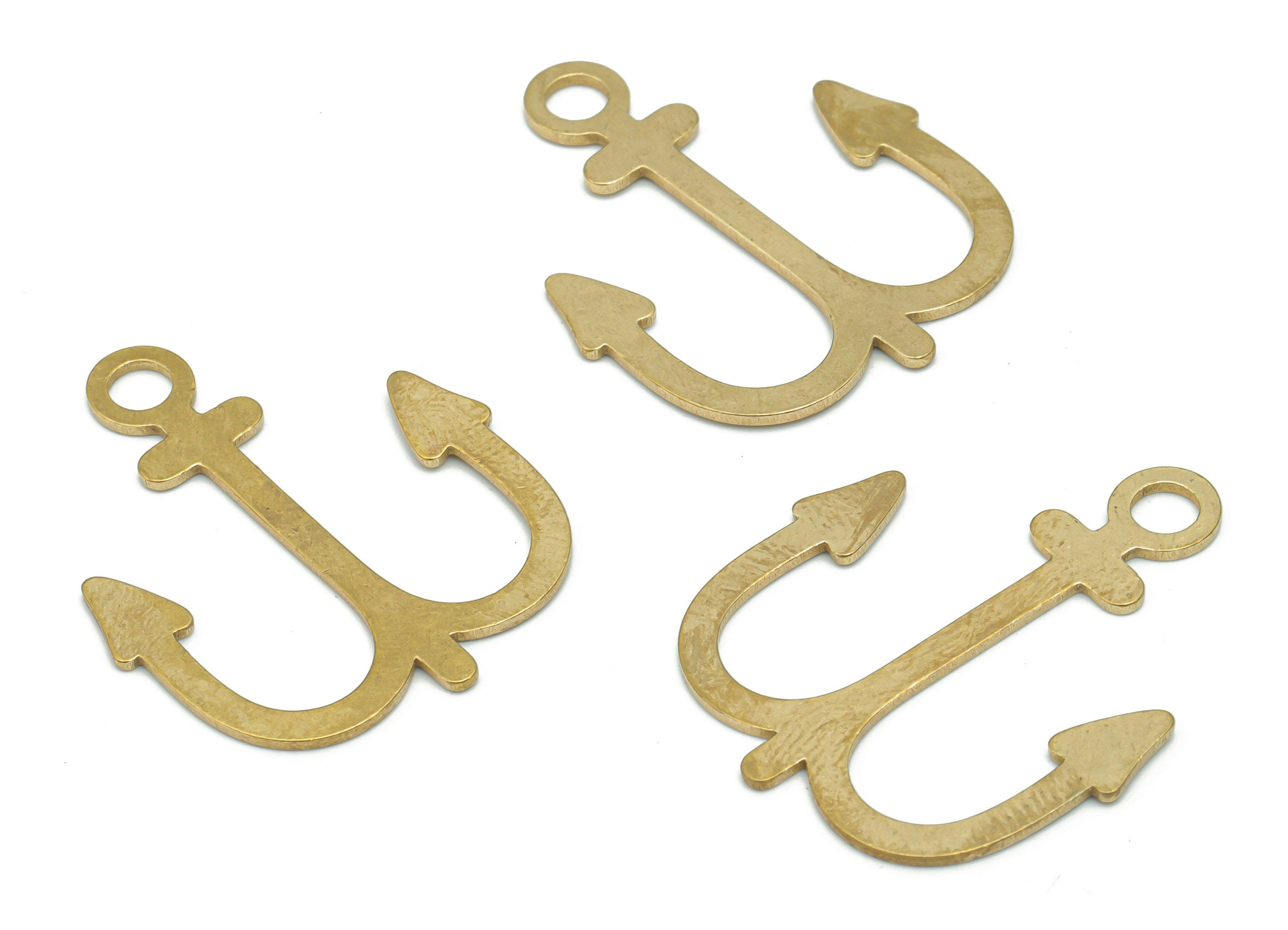 Brass Cross Anchor Earring Charms - Raw Brass Anchor Cross Pendant - DIY Jewelry Making Supplies - 31.93x26.4x0.85mm - PPA2086 - DOMEDBAZAAR