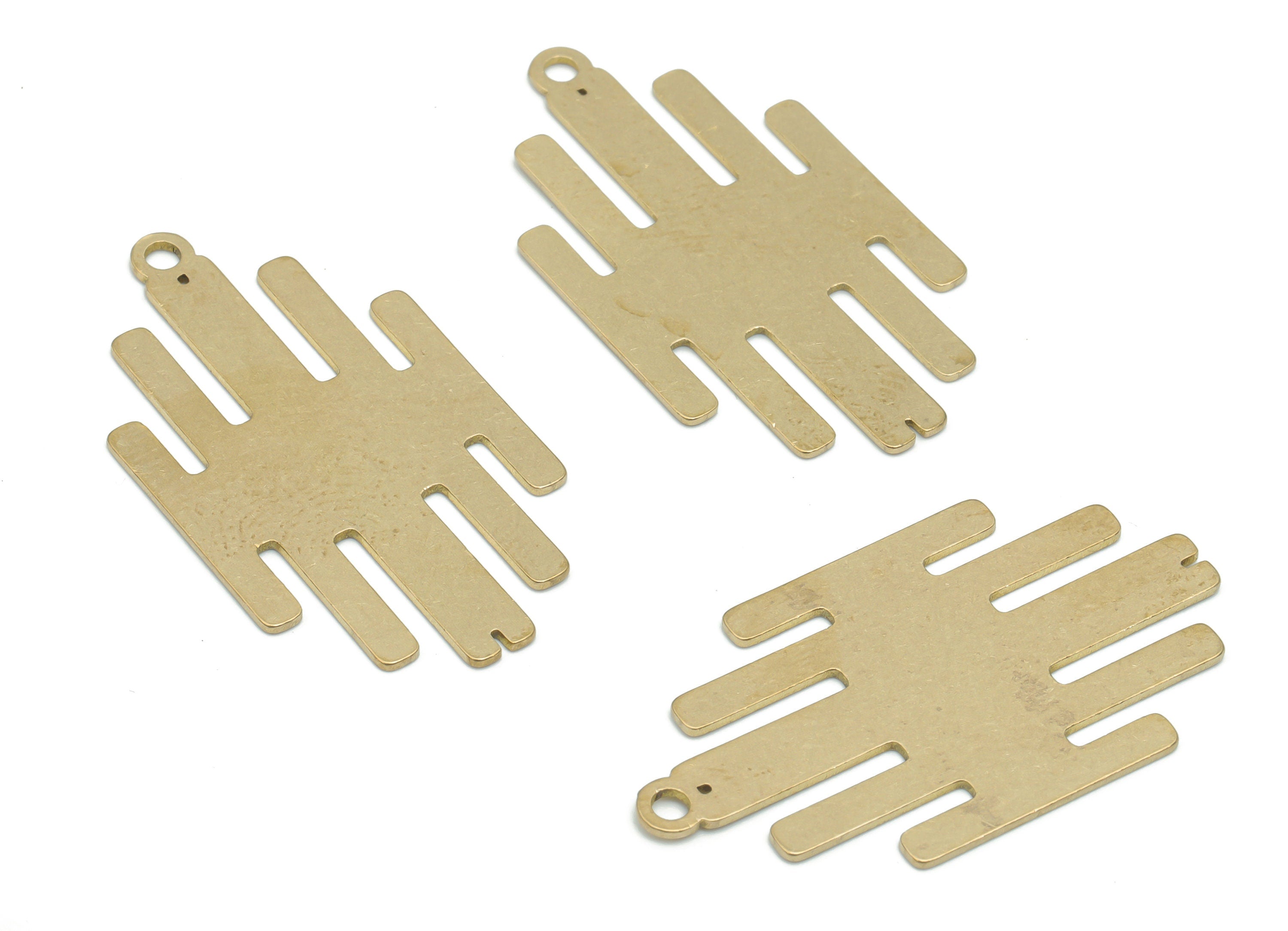 Brass Scribble Earring Charms - Raw Brass Scribble Pendant - DIY Jewelry Making Supplies - 37.85x20.98x0.64mm - PPA2519 - DOMEDBAZAAR