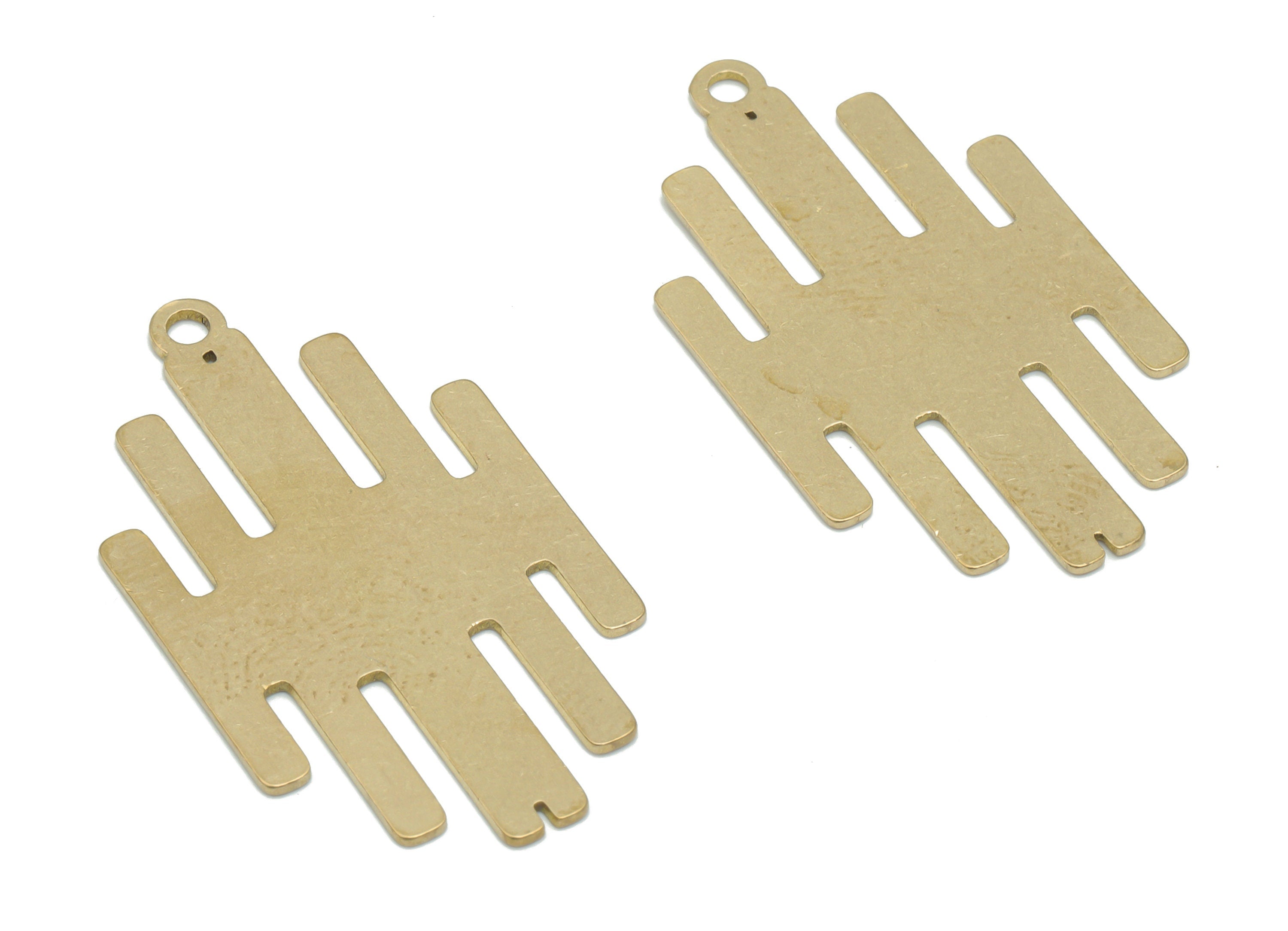 Brass Scribble Earring Charms - Raw Brass Scribble Pendant - DIY Jewelry Making Supplies - 37.85x20.98x0.64mm - PPA2519 - DOMEDBAZAAR