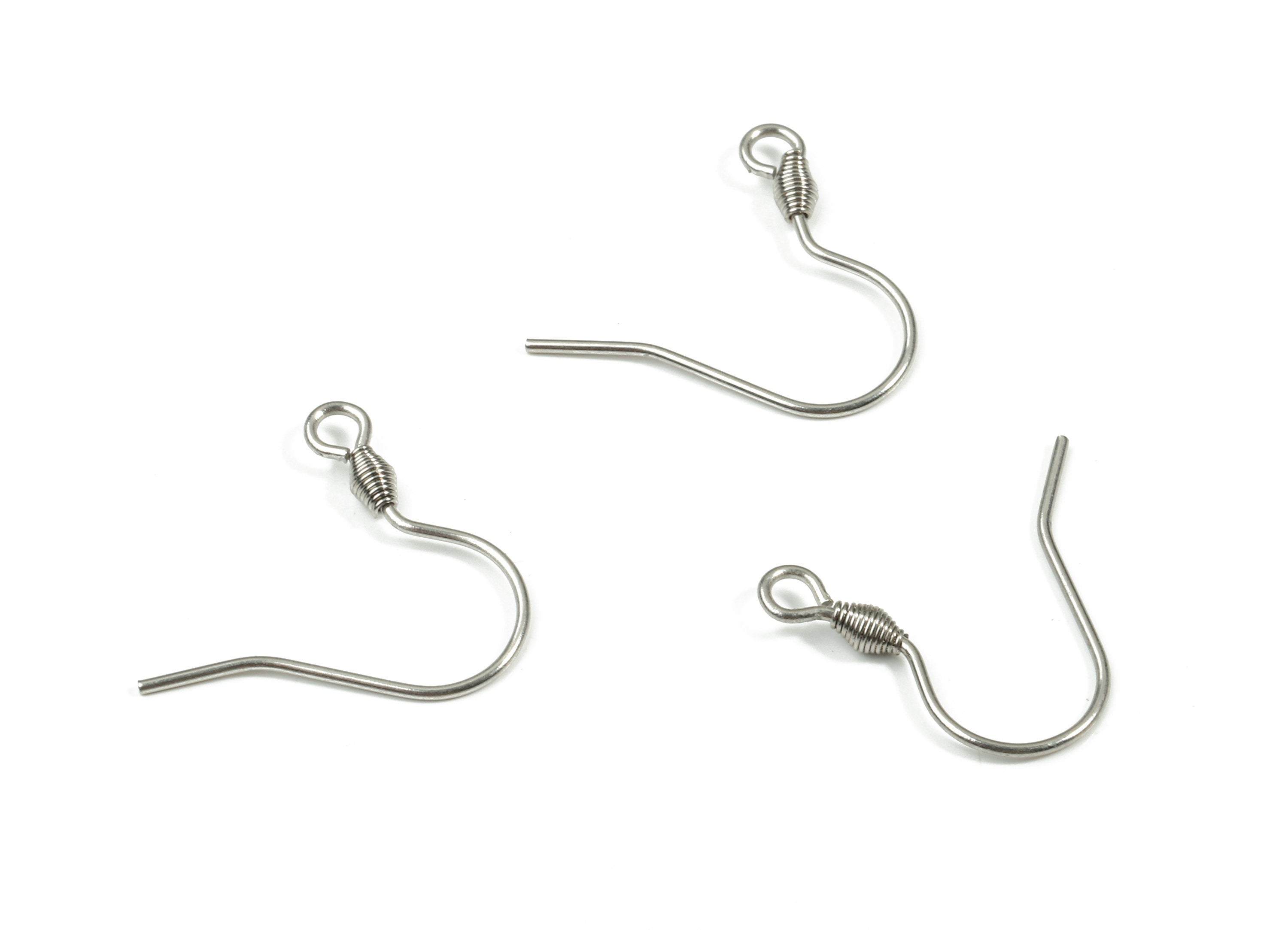 Stainless Steel Earring Hook - 304 Stainless Steel Ear Wires - Earring Findings - Jewelry Supplies - 15.8x13.35mm - SS1164 - DOMEDBAZAAR