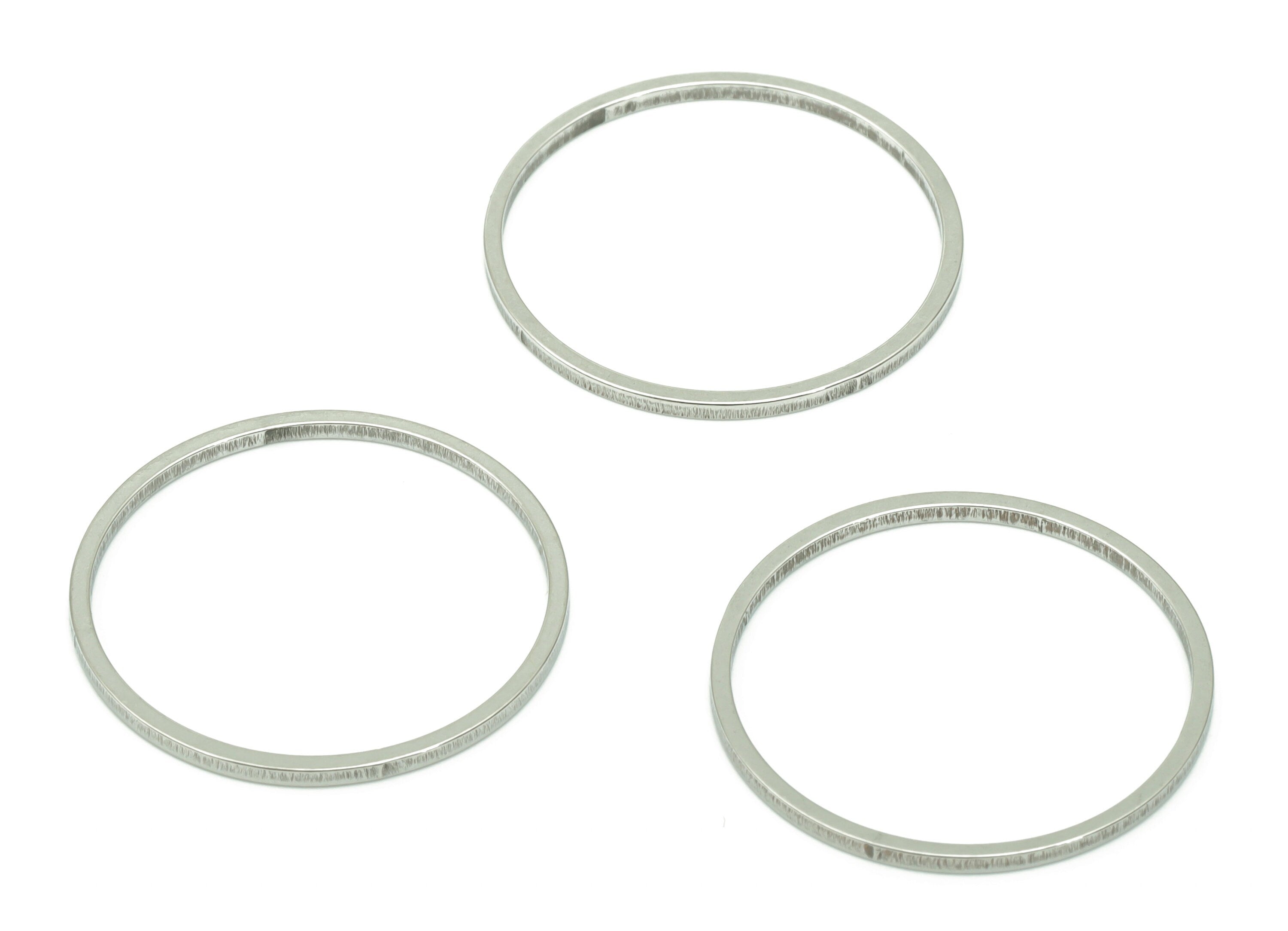 Stainless Steel 201 Round Hoop Connector - 21*1*1mm - Stainless Steel 201 Circle Ring Links - Jewelry Supplies - 20.81x20.81x1mm - SS1367-21 - DOMEDBAZAAR