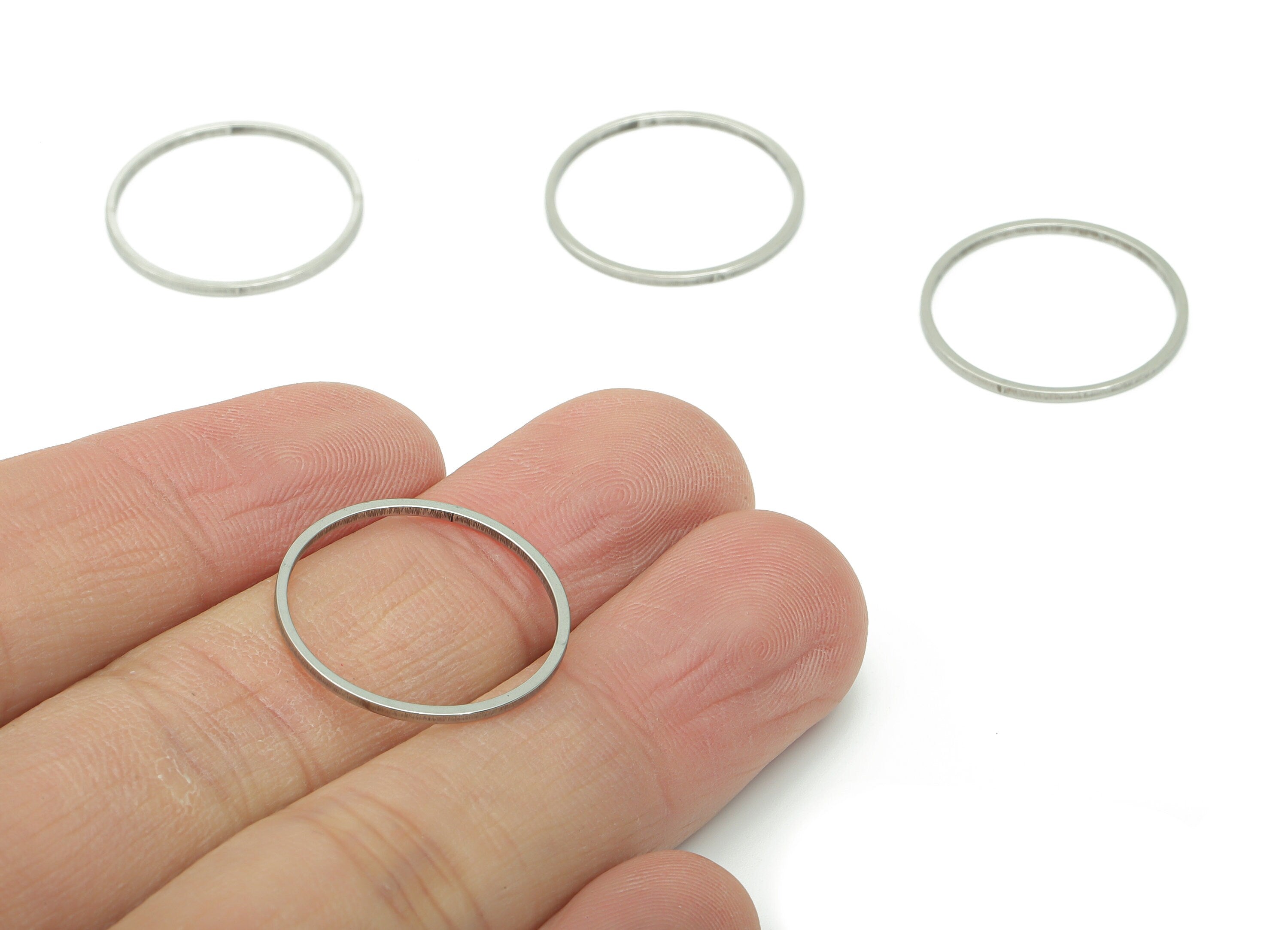 Stainless Steel 201 Round Hoop Connector - 21*1*1mm - Stainless Steel 201 Circle Ring Links - Jewelry Supplies - 20.81x20.81x1mm - SS1367-21 - DOMEDBAZAAR