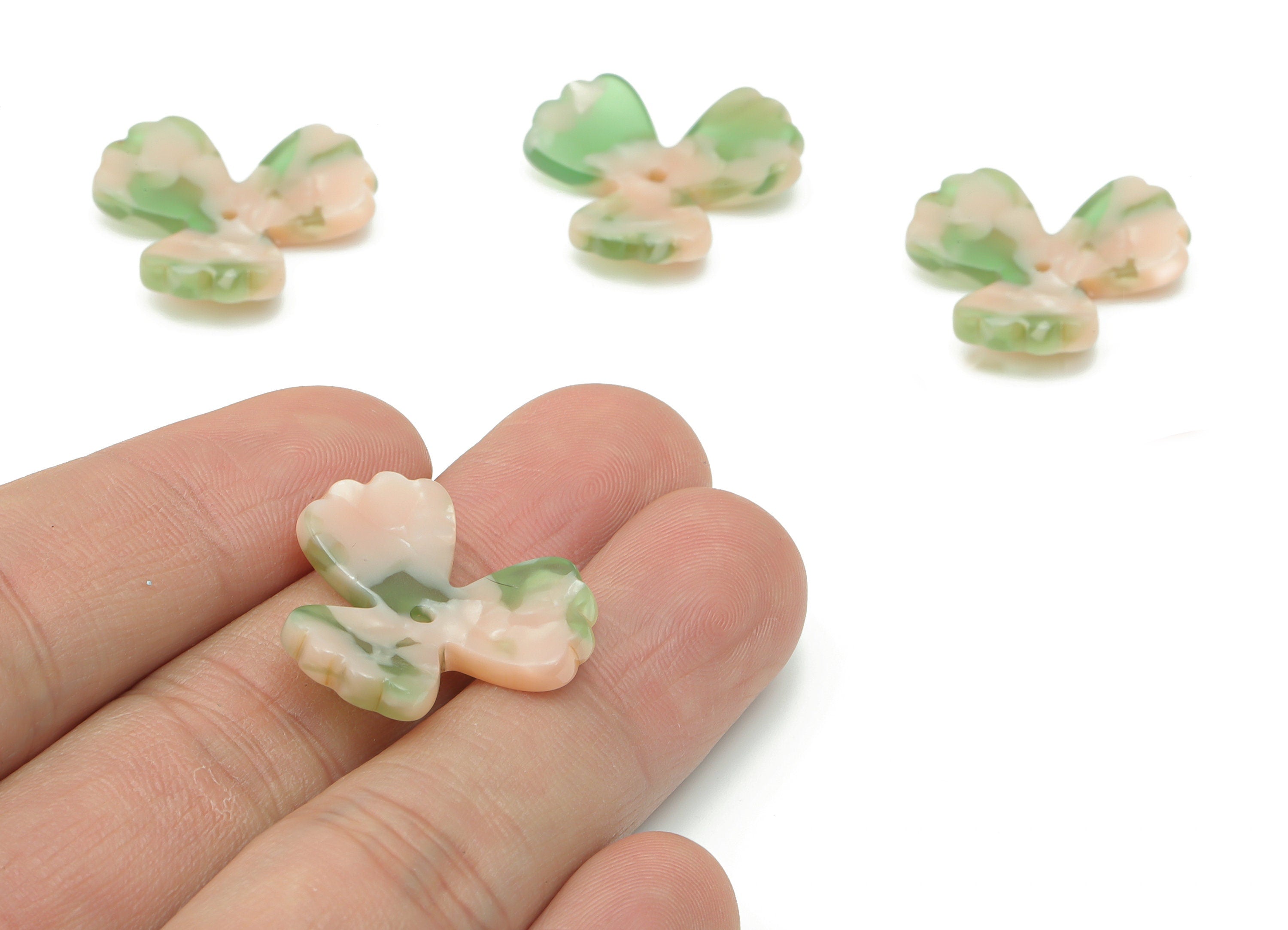 Acetate Flower Earring Charms - Flower Shaped Pendant - Earring Findings - Jewelry Supplies - Color Code: A38 - 22,6x22,35x7,21mm - AC1324C - DOMEDBAZAAR