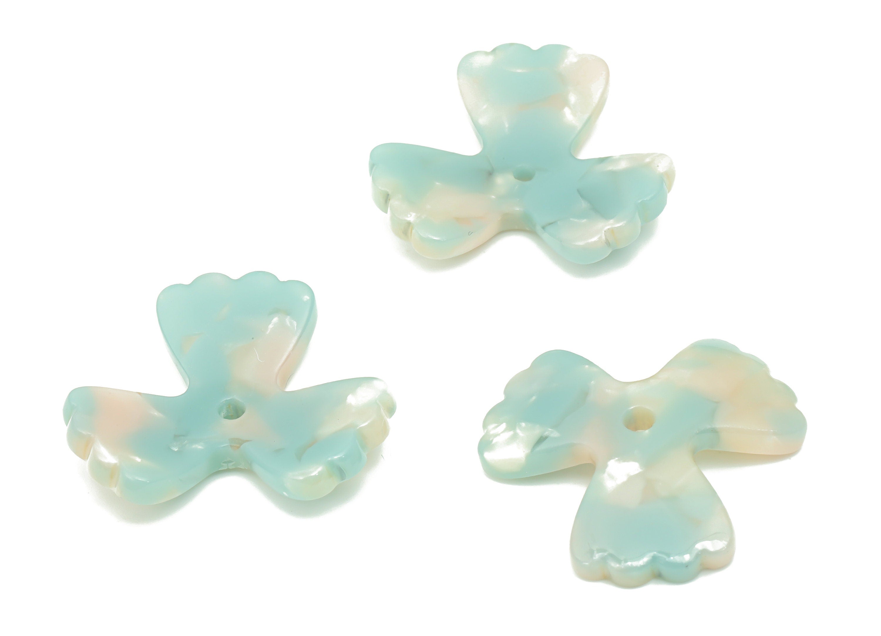 Acetate Flower Earring Charms - Acrylic Flower Pendant - Earring Findings - Jewelry Supplies - Color Code: A36 - 22,6x22,35x7,21mm - AC1324E - DOMEDBAZAAR