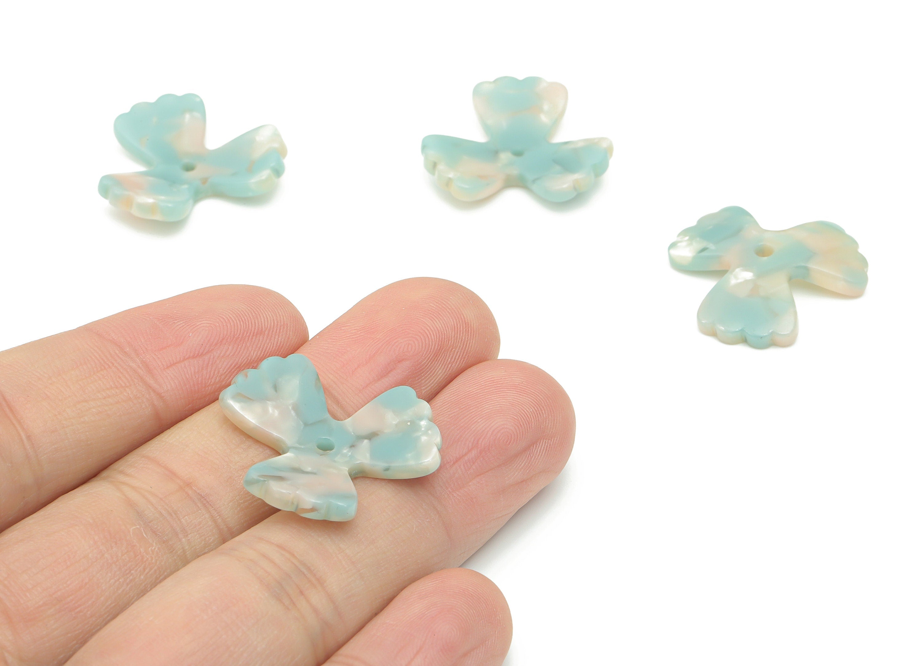 Acetate Flower Earring Charms - Acrylic Flower Pendant - Earring Findings - Jewelry Supplies - Color Code: A36 - 22,6x22,35x7,21mm - AC1324E - DOMEDBAZAAR