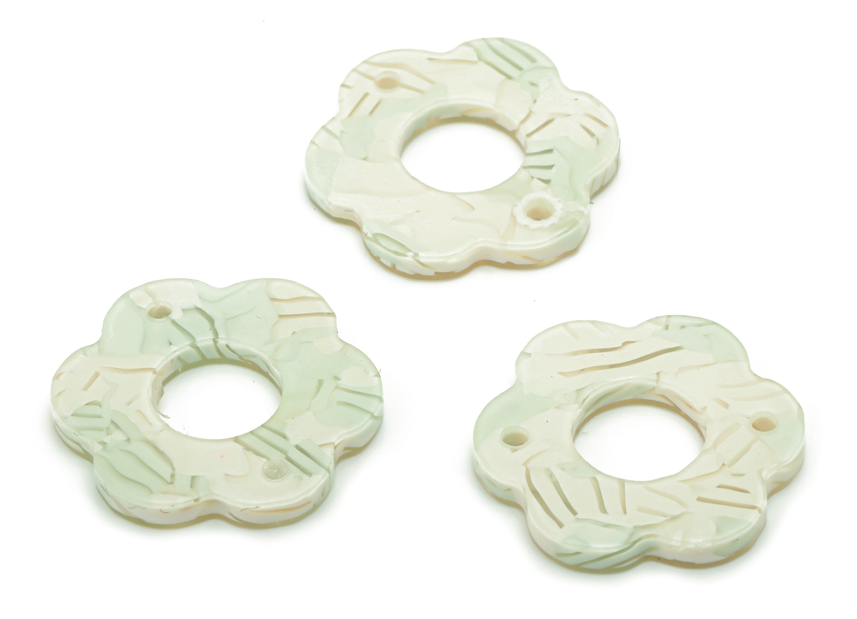 Acrylic Flower Earring Connectors - Acrylic Flower Hoop Pendant - Jewelry Supplies - Color Code: A818 - 17.88x16.5x2.93mm - AC2399-A818-A - DOMEDBAZAAR