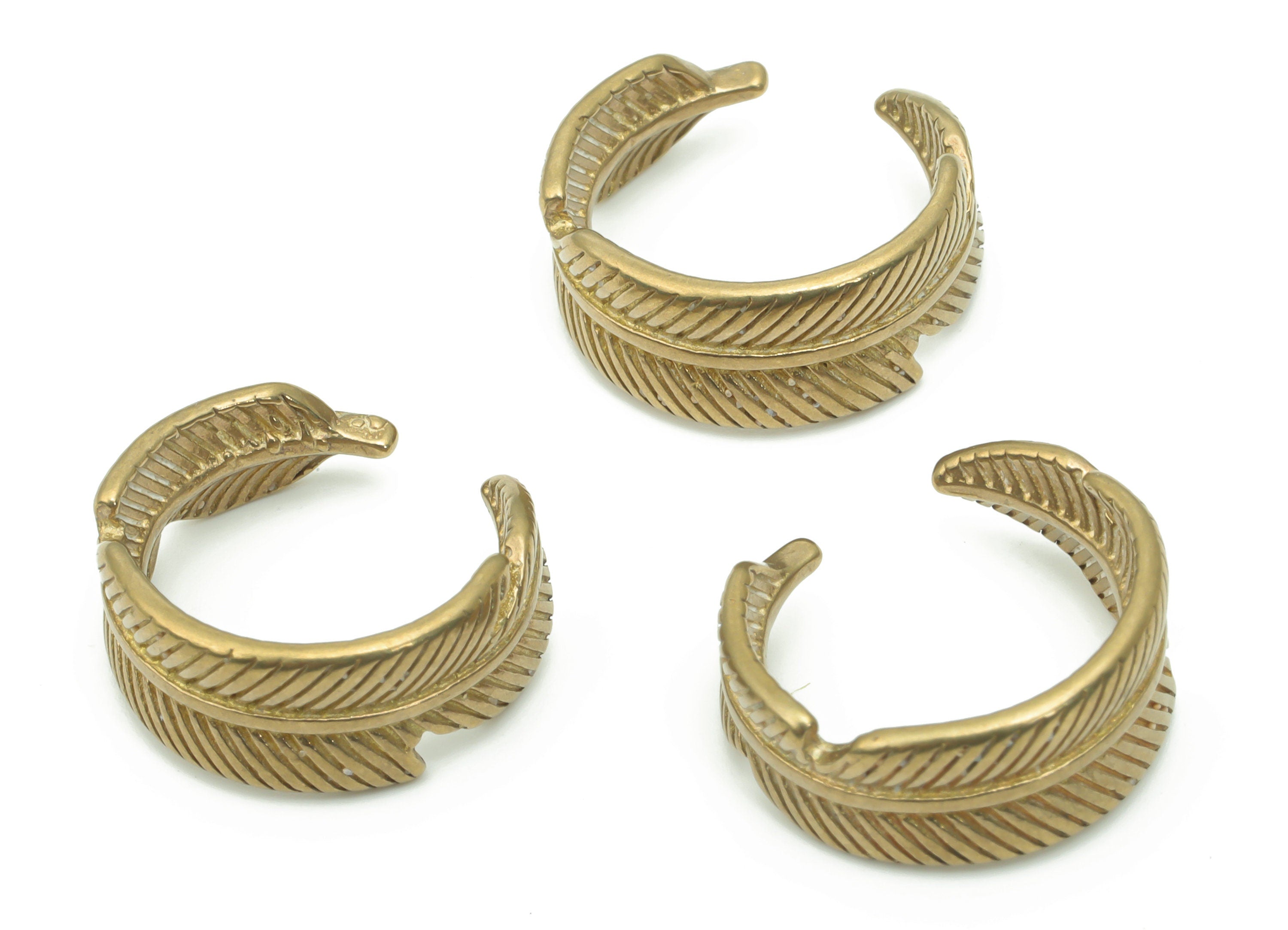 Raw Brass Leaf Ear Cuff - Brass Cuff Earrings - Cartilage Ear Cuff - No Piercing Ear Cuff - Jewelry Supplies - 17.12x15.43x1.69mm - PP5187 - DOMEDBAZAAR