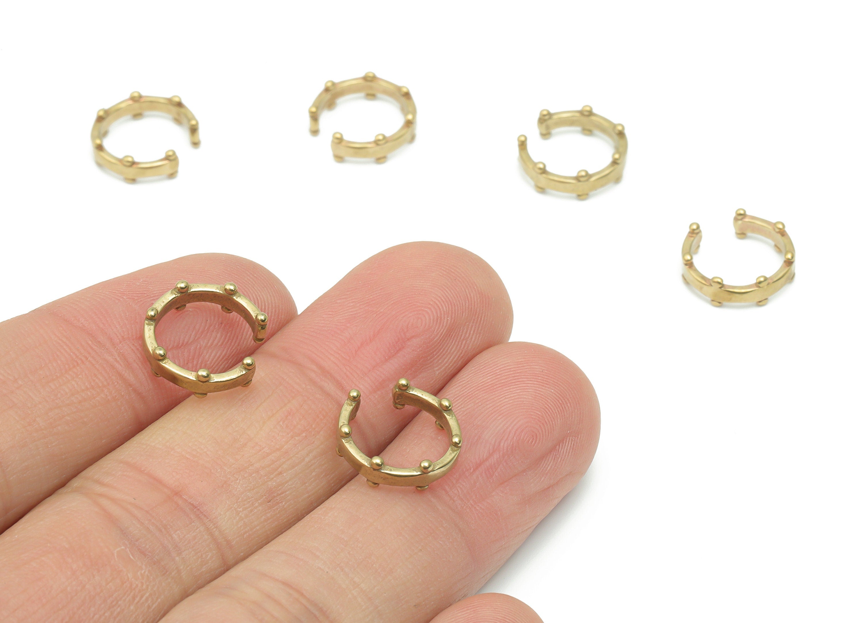 Raw Brass Ear Cuff - Brass Cuff Earrings - Cartilage Ear Cuff - No Piercing Ear Cuff - Jewelry Making Supplies - 11.91x11.91x1.11mm - PP5186 - DOMEDBAZAAR
