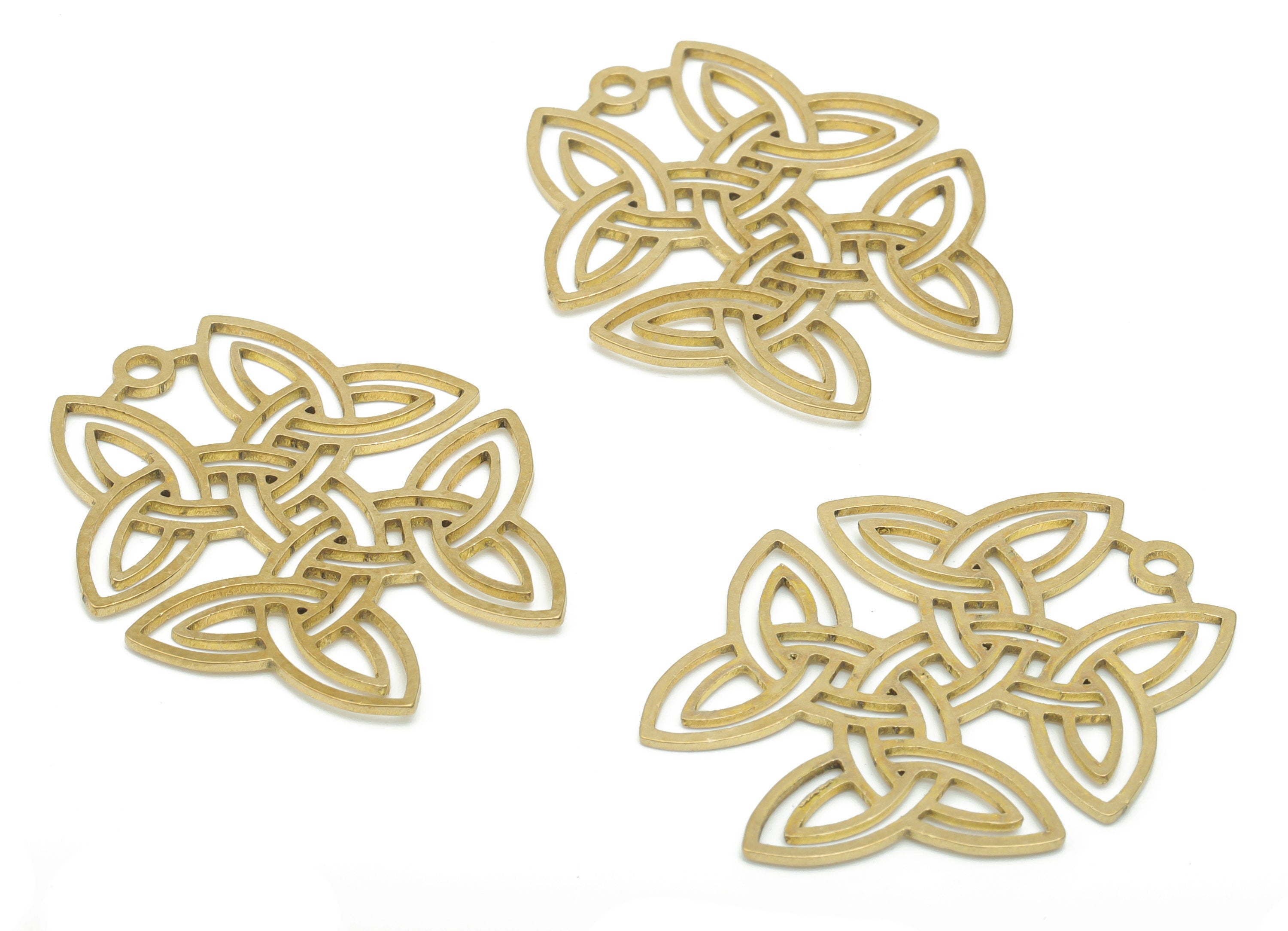 Brass Marquises Earring Charms - Raw Brass Abstract Pendant - DIY Jewelry Making Supplies - 35.29x29.43x0.86mm - PPA2787 - DOMEDBAZAAR