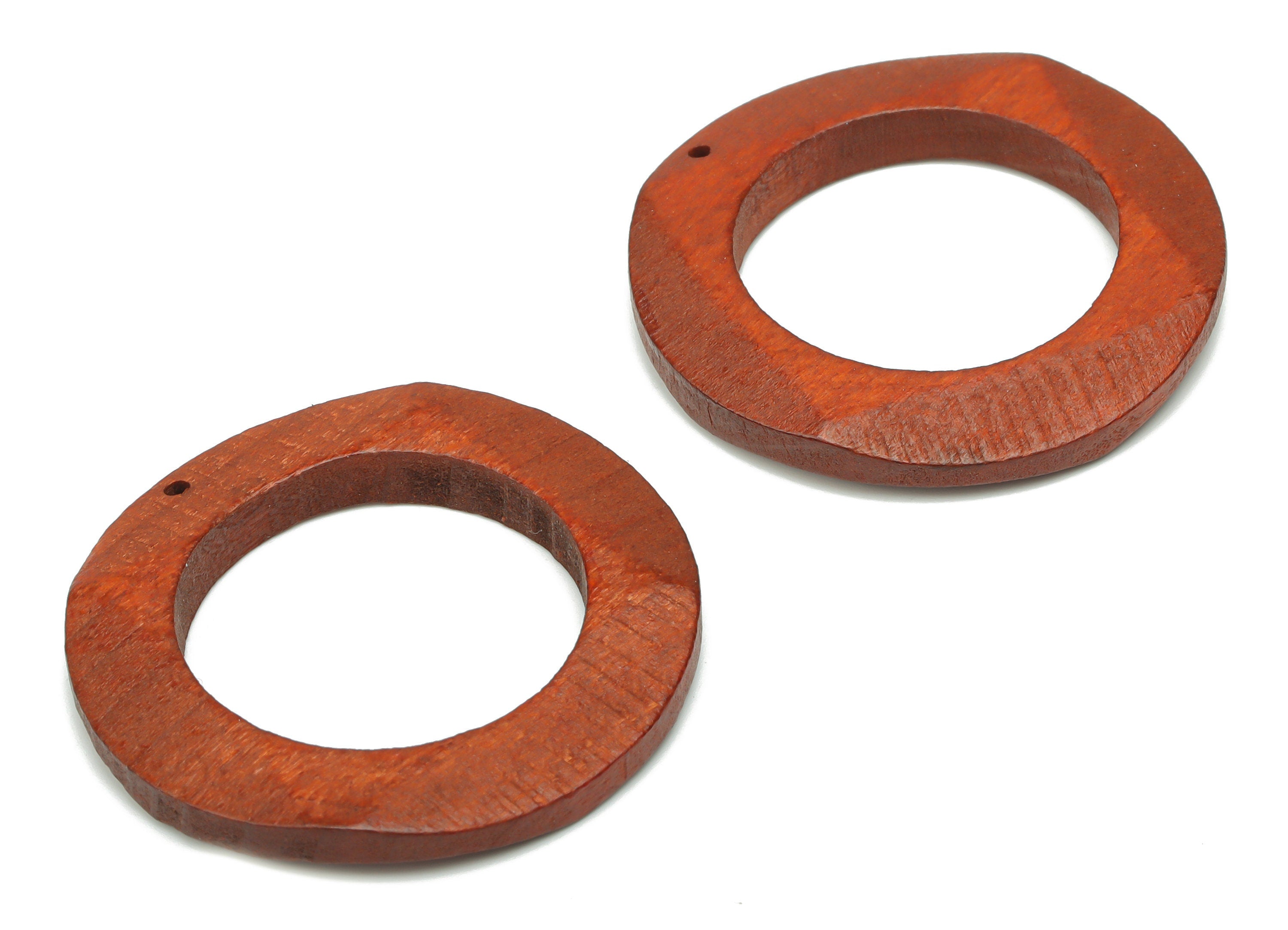 Hemu Wood Wave Round Earring Charms - Hemu Wood Wave Circle Pendant - DIY Jewelry Making Supplies - 36.22x36.22x4.71mm - BB1176C - DOMEDBAZAAR