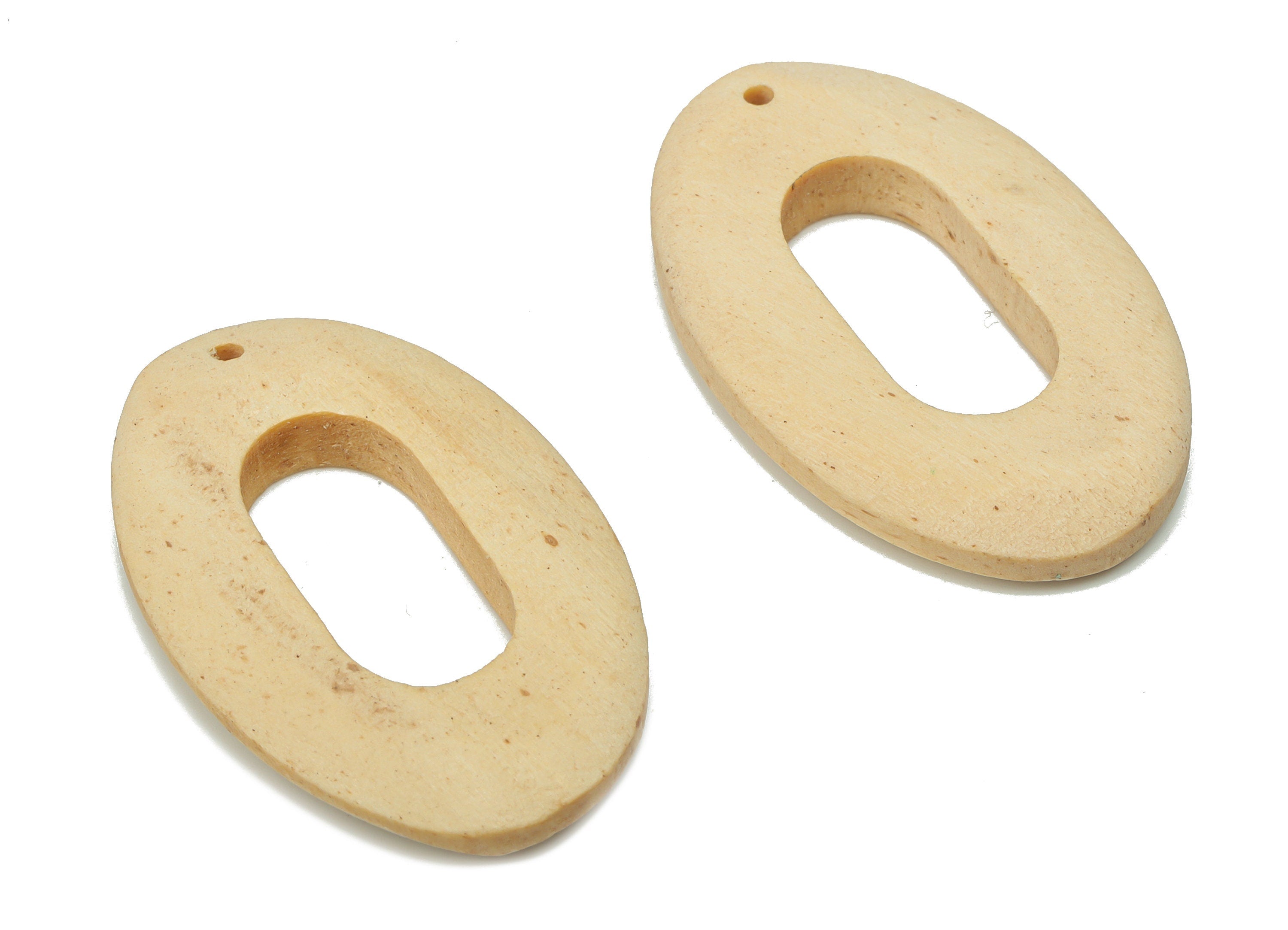Hemu Wood Long Oval Earring Charms - Hemu Wood Oval Pendant - DIY Jewelry Making Supplies - 36.42x22.74x4.71mm - BB1191 - DOMEDBAZAAR