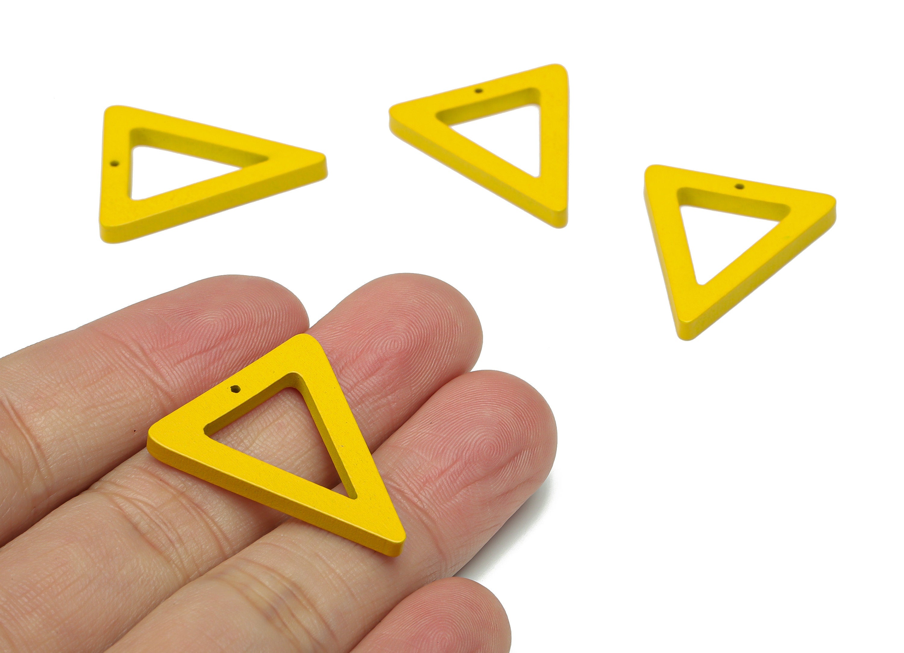 Hemu Wood Triangle Earring Charms - Hemu Wood Triangle Pendant - DIY Jewelry Making Supplies - 29.11x25.76x2.98mm - BB1201 - DOMEDBAZAAR