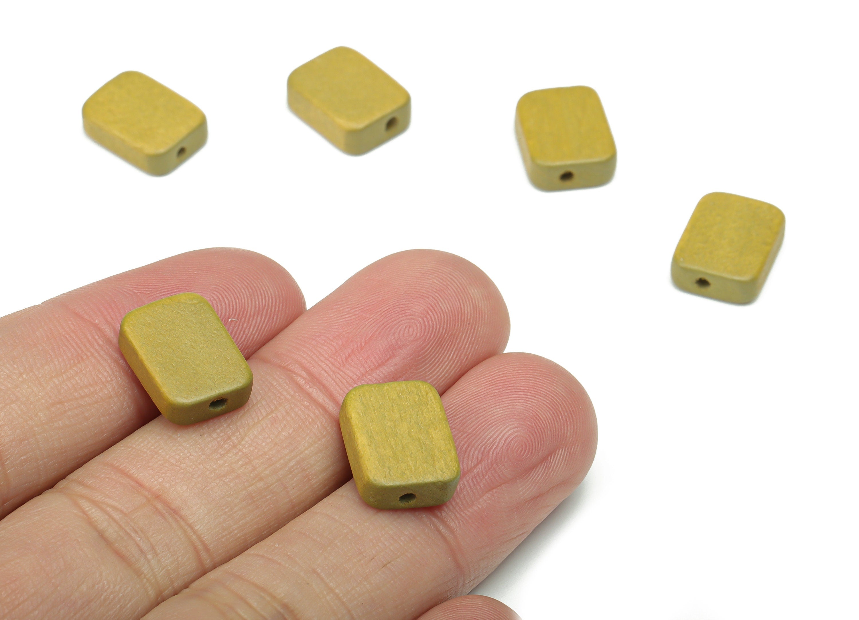 Hemu Wood Rectangle Earring Connector - Hemu Wood Rectangle Charms and Beads - DIY Jewelry Making Supplies - 13.1x9.82x4.29mm - BB1184A - DOMEDBAZAAR