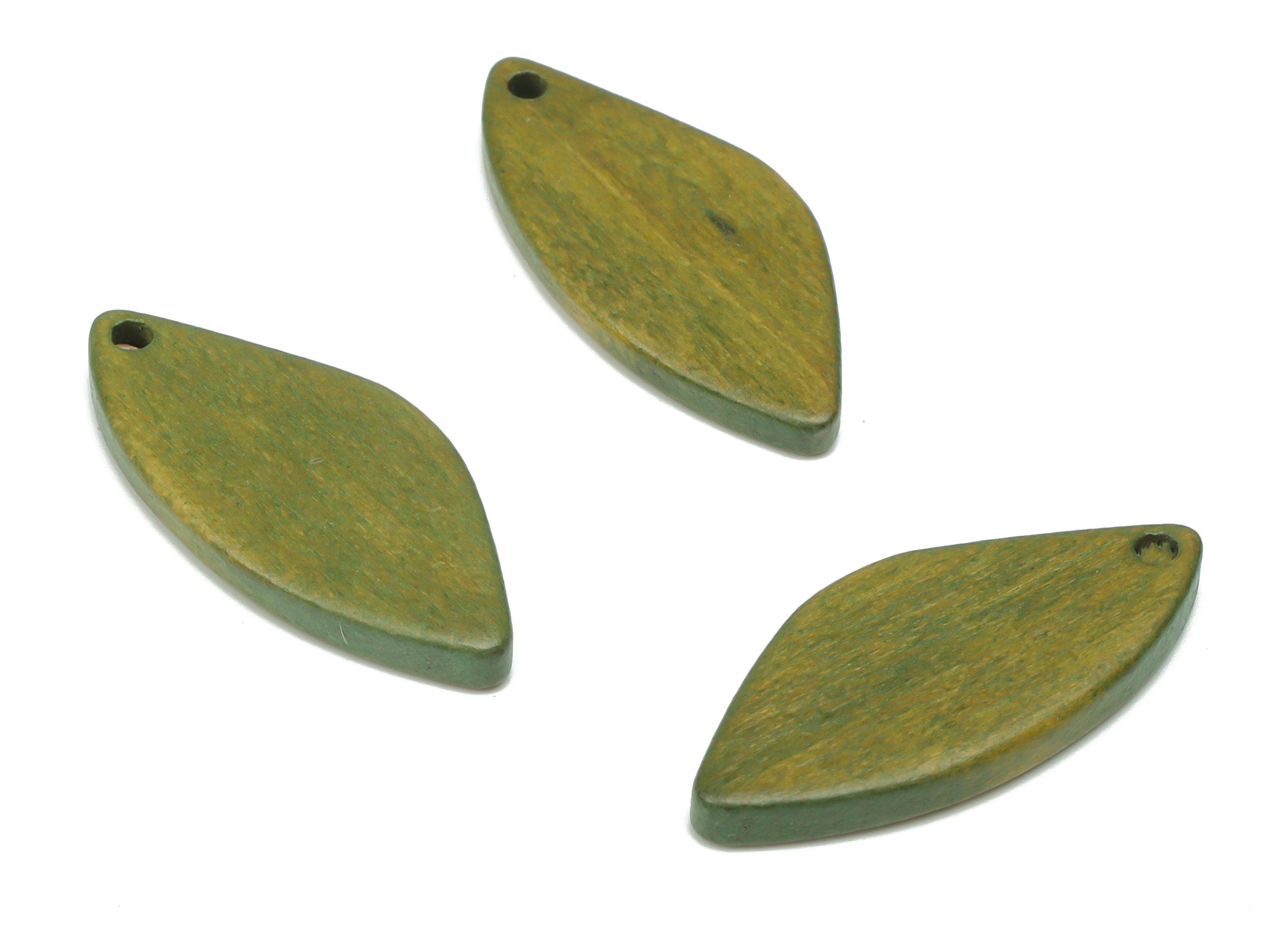 Hemu Wood Leaf Earring Charms - Hemu Wood Leaf Charms - DIY Jewelry Making Supplies - 26.15x11.97x2.7mm - BB1179B - DOMEDBAZAAR