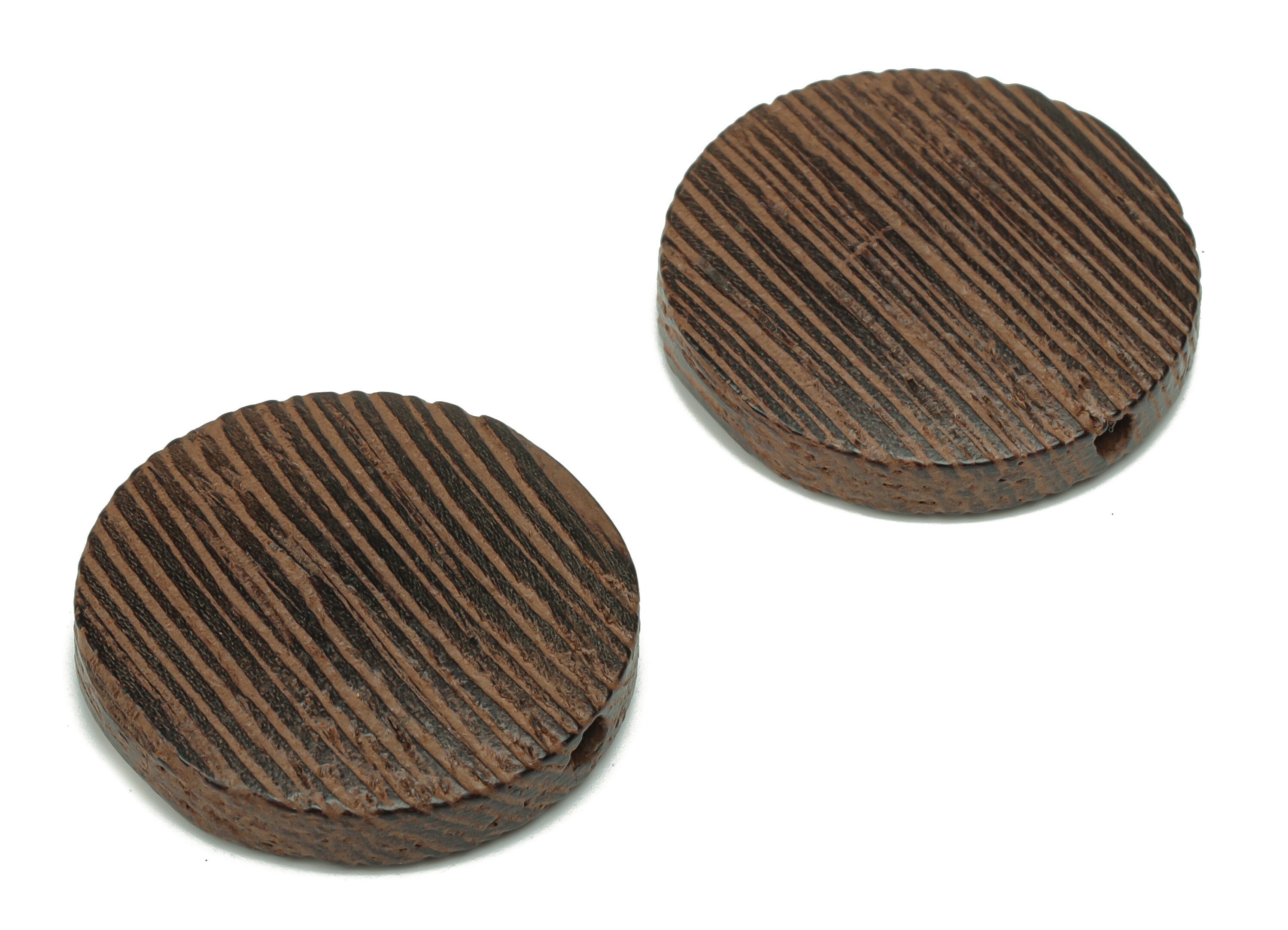 Wenge Wood Round Earring Connector - Wenge Wood Circle Charms and Bead - DIY Jewelry Making Supplies - 25.04x25.04x5.19mm - BB1197 - DOMEDBAZAAR