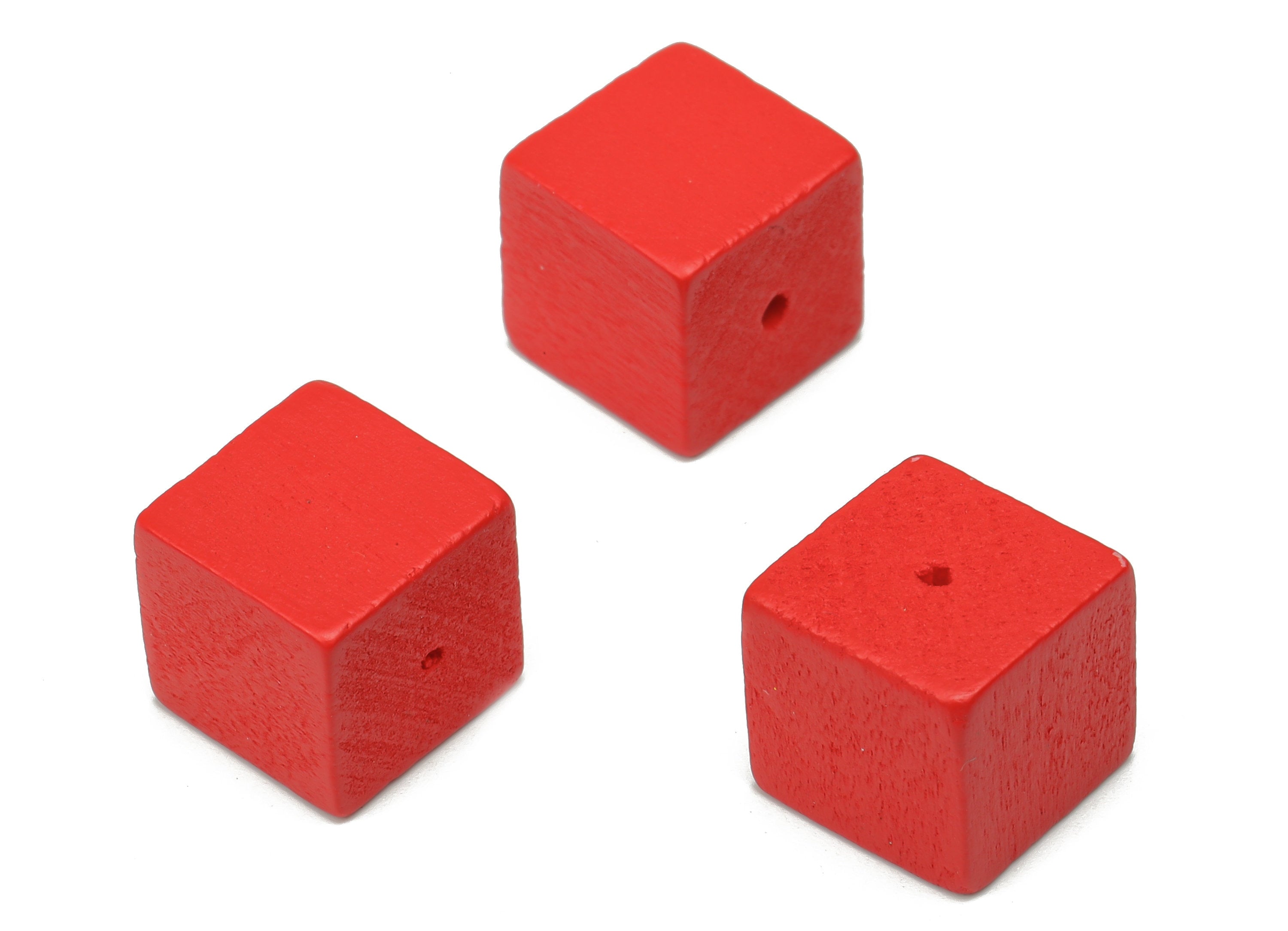 Hemu Wood Square Earring Connector - Hemu Wood Square Cube Beads - DIY Jewelry Making Supplies - 12.03x12.03x11.55mm - BB1180A - DOMEDBAZAAR