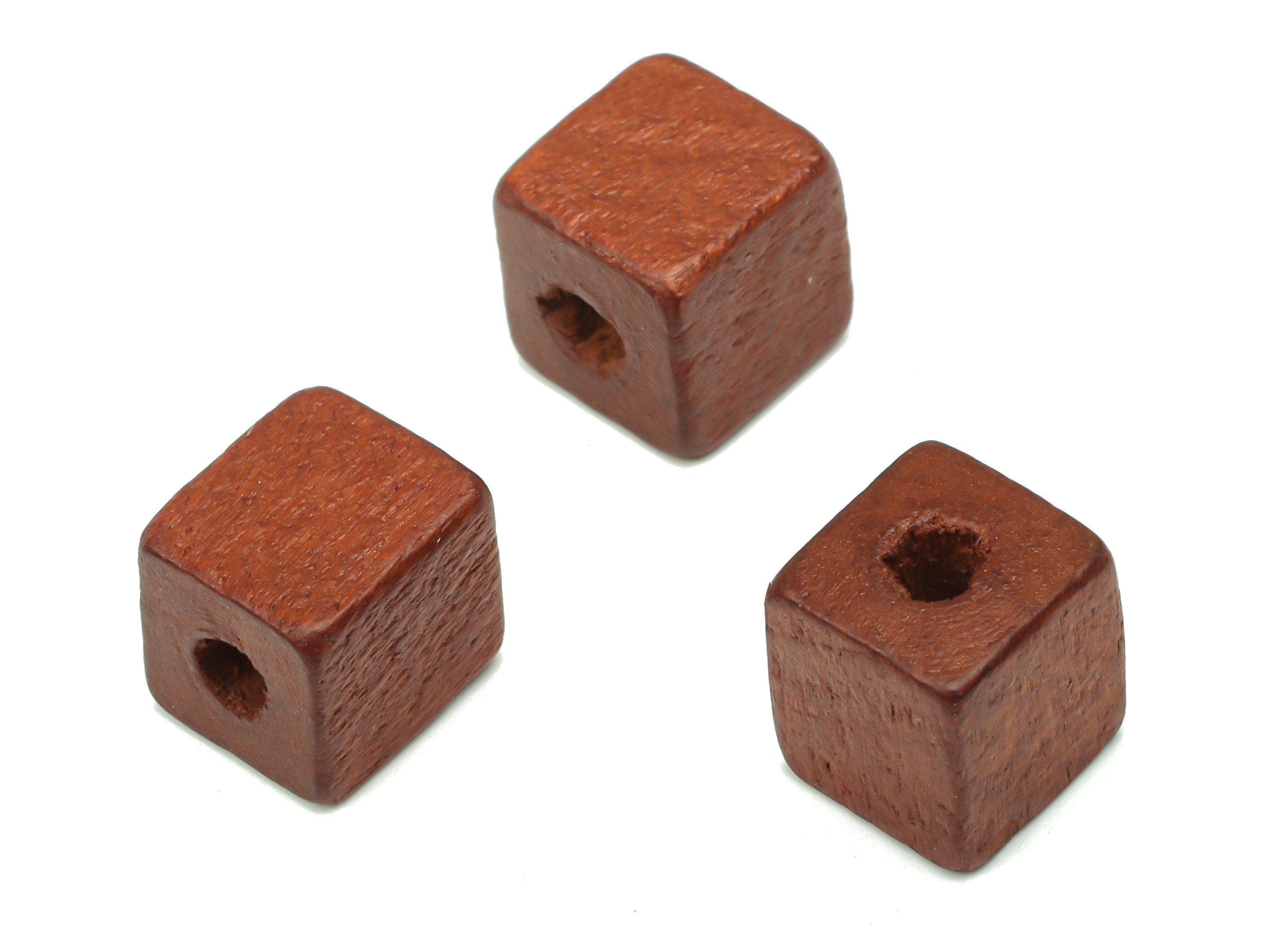 Hemu Wood Square Earring Connector - Hemu Wood Square Cube Beads - DIY Jewelry Making Supplies - 10.03x10.03x10.3mm - BB1211 - DOMEDBAZAAR