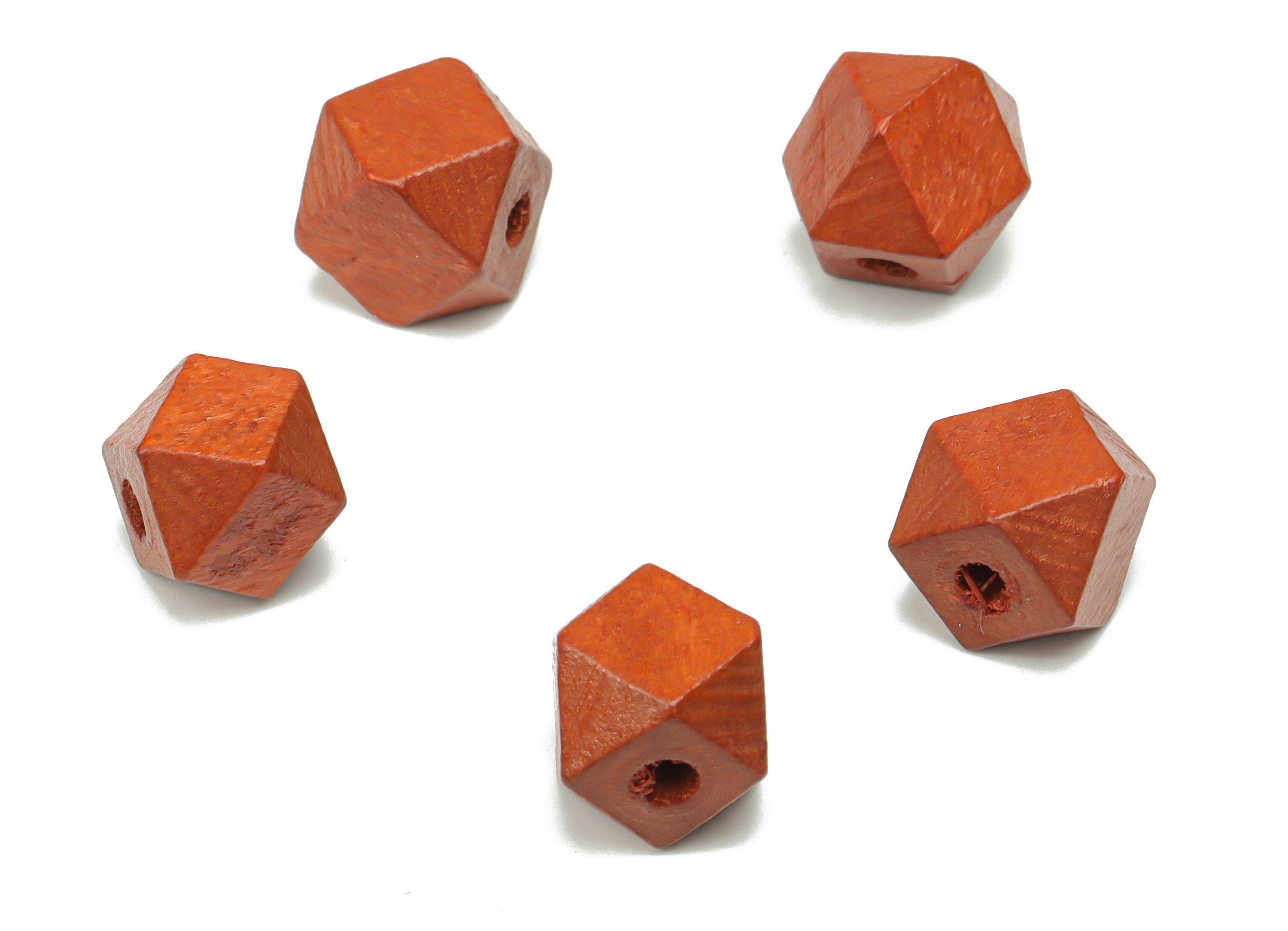 Hemu Wood Faceted Icosahedron Bead Earring Connector - Hemu Wood Faceted Icosahedron Bead - Jewelry Supplies - 9.6x9.6x9.85mm - BB1178A - DOMEDBAZAAR