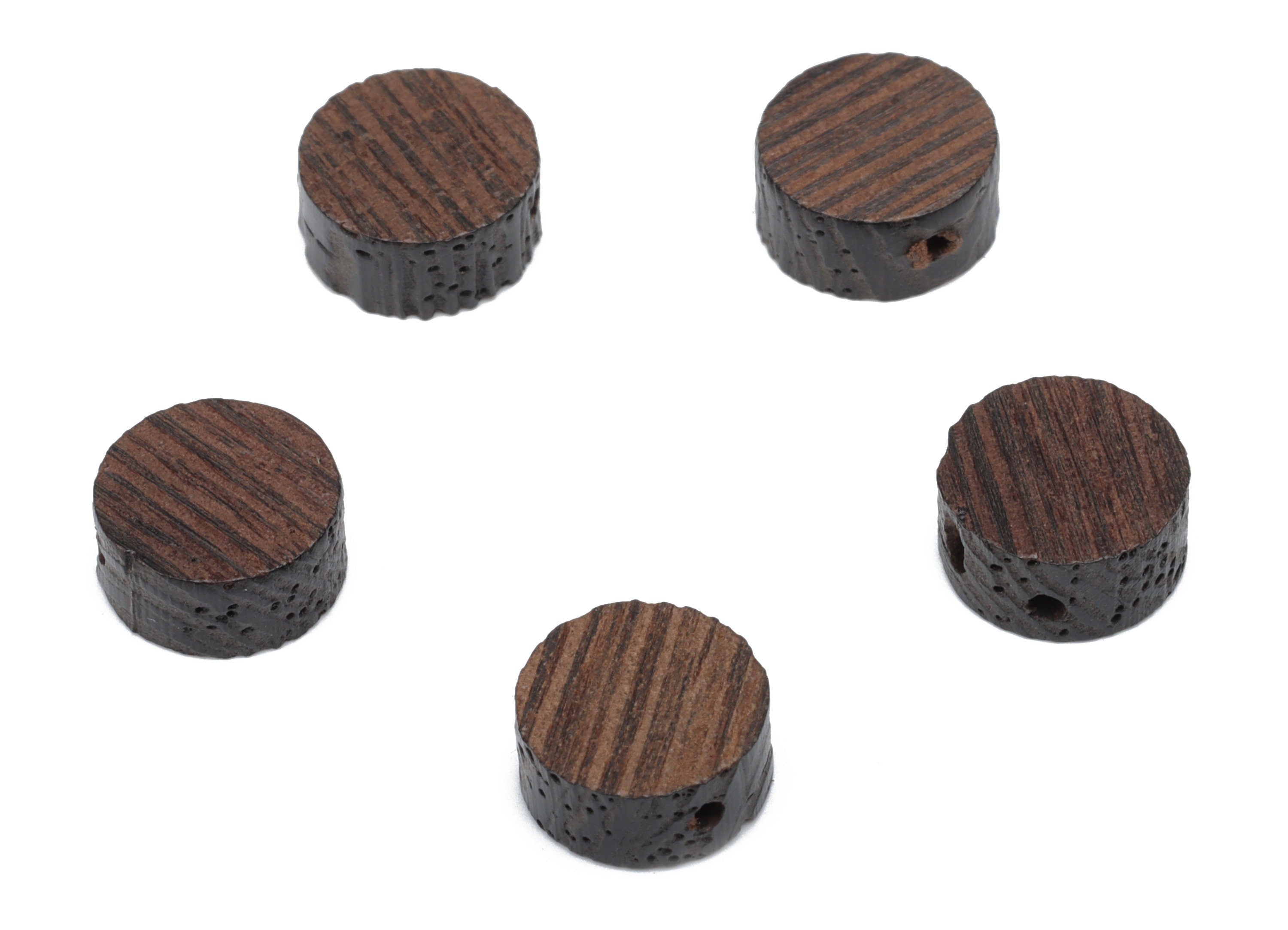 Hemu Wood Mini Round Earring Connector - Hemu Wood Mini Circle Charms and Beads - DIY Jewelry Making Supplies - 21.78x9.76x7.05mm - BB1212 - DOMEDBAZAAR