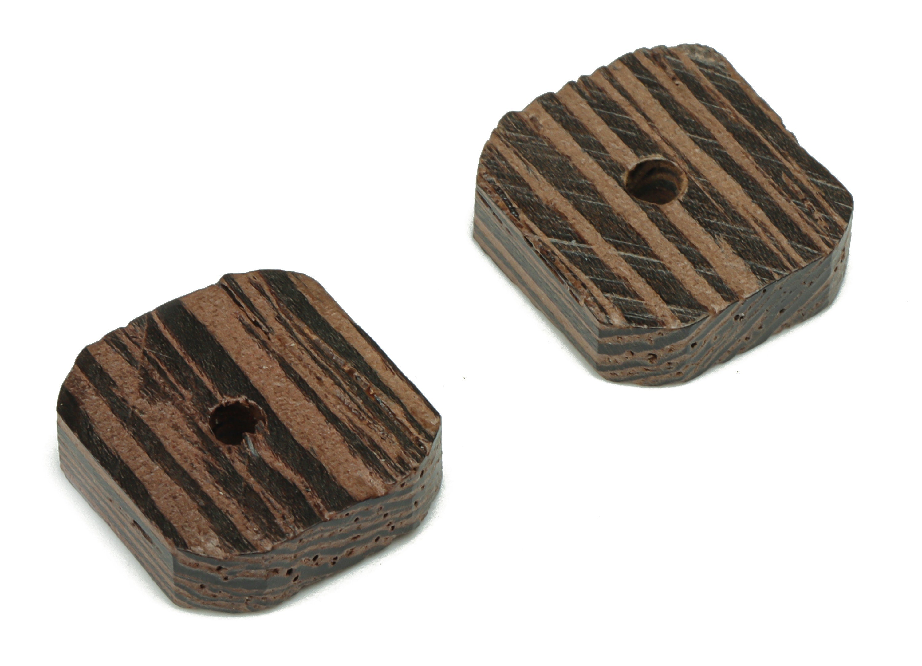 Wenge Wood Square Earring Connector - Wenge Wood Square Charms and Bead - DIY Jewelry Making Supplies - 12.27x12.27x3.72mm - BB1209 - DOMEDBAZAAR