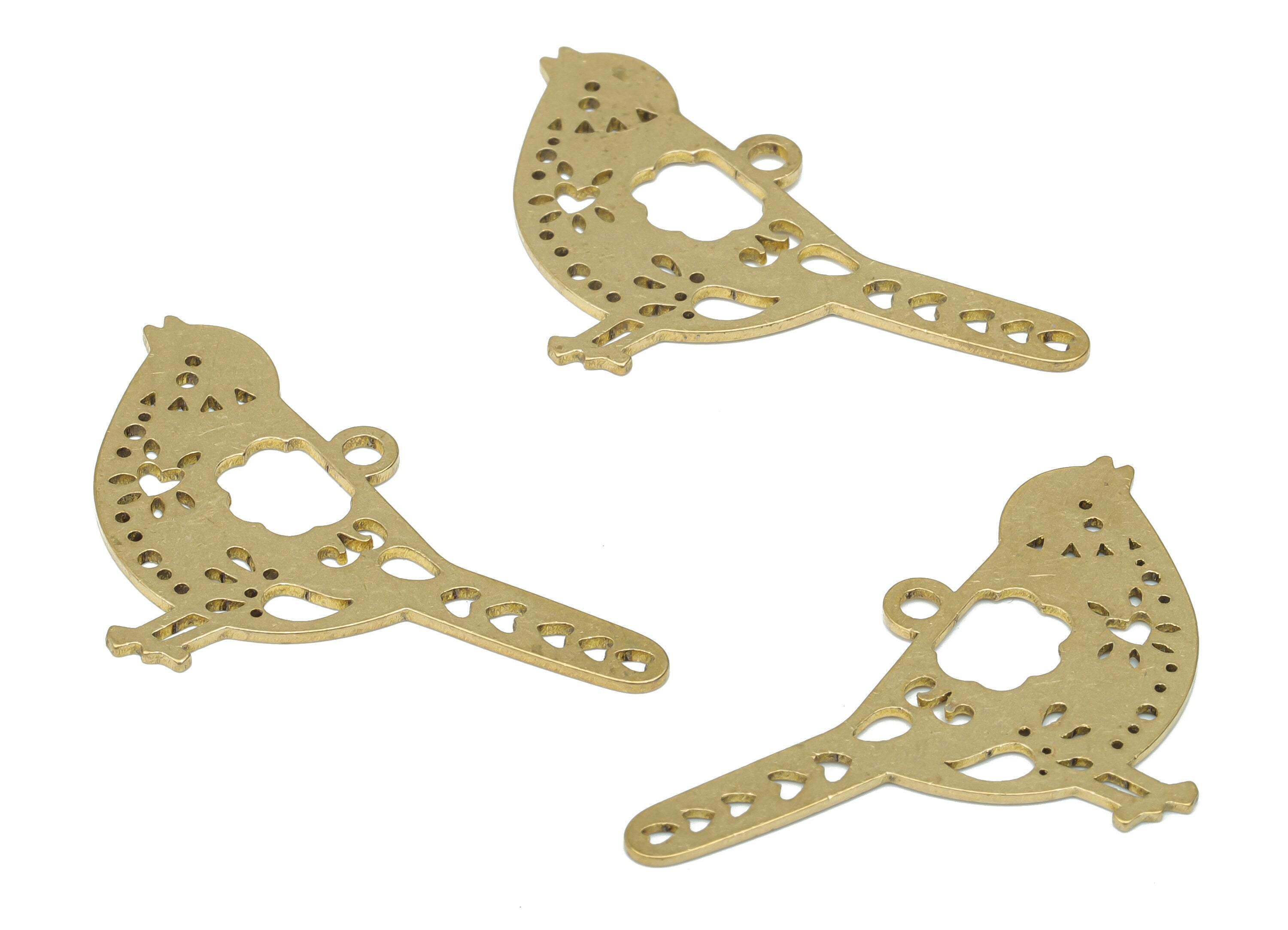 Brass Bubble Chick Cloud Earring Charms - Raw Brass Heart Triangle Drop Pendant - DIY Jewelry Making Supplies - 37.56x20.88x0.73mm - PPA3257 - DOMEDBAZAAR