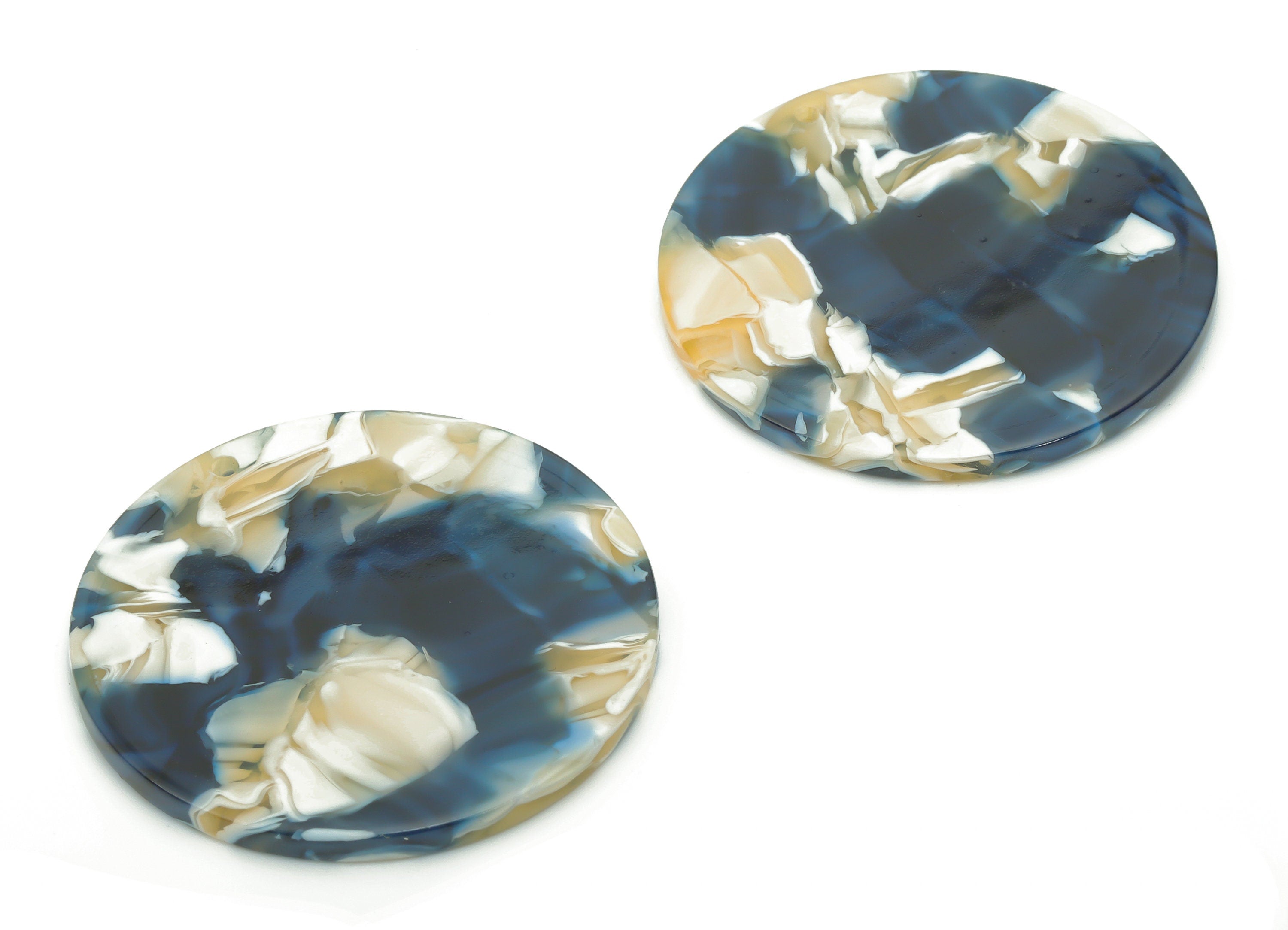 Acetate Round Charms - Coin Earrings and Pendant - Jewelry Making Supplies - Color Code:A27- 36.7x36.7x2.5mm - AC1549-A27 - DOMEDBAZAAR