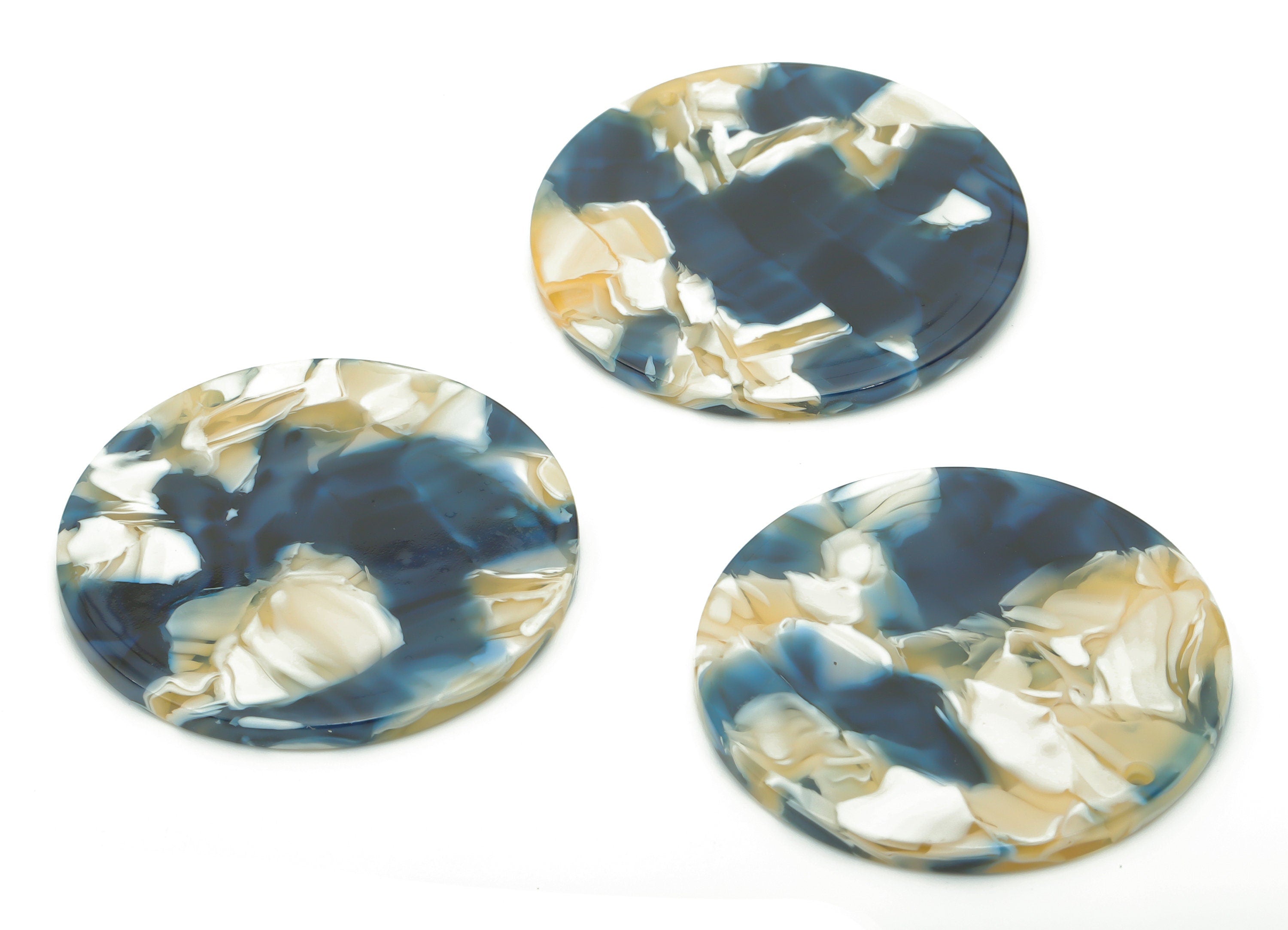 Acetate Round Charms - Coin Earrings and Pendant - Jewelry Making Supplies - Color Code:A27- 36.7x36.7x2.5mm - AC1549-A27 - DOMEDBAZAAR