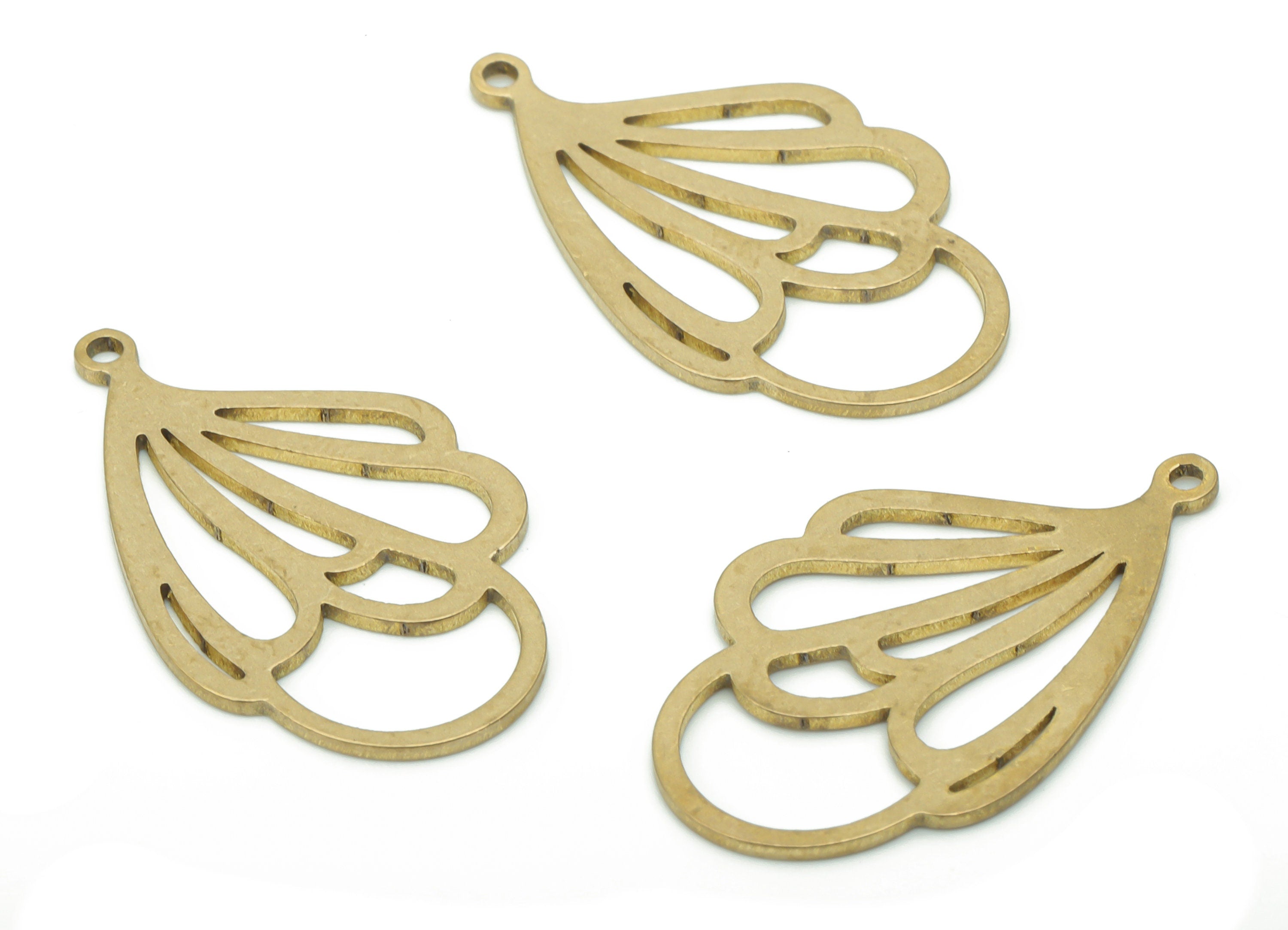 Brass Teardrops Earring Charms - Raw Brass Teardrops Pendant - DIY Jewelry Making Supplies - 26.69x15.98x0.78mm - PP5180 - DOMEDBAZAAR
