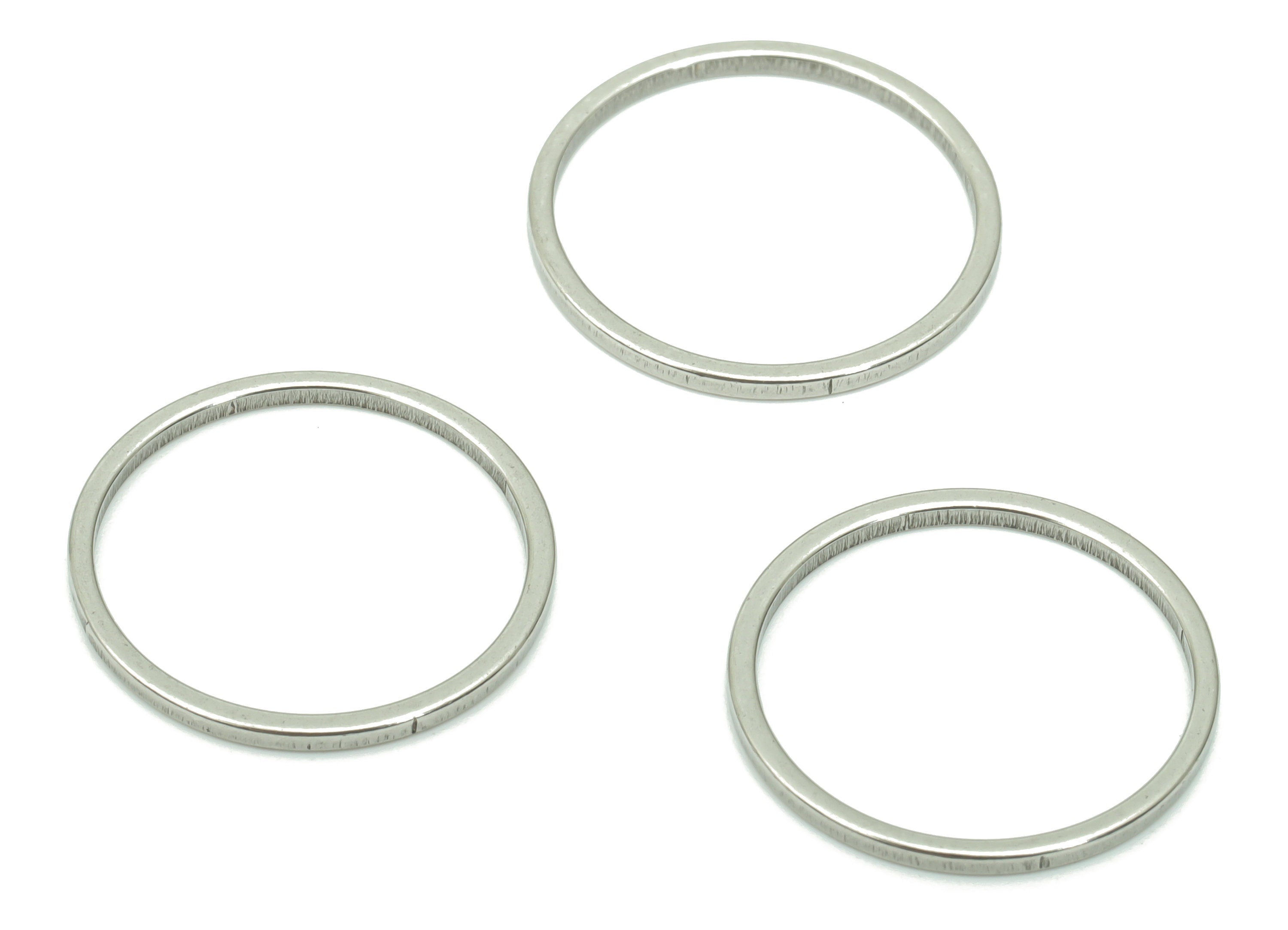 Stainless Steel 201 Round Hoop Connector - 16*1*1mm - Stainless Steel 201 Circle Ring Links - Jewelry Supplies - 13.88x13.88x1mm - SS1367-16 - DOMEDBAZAAR