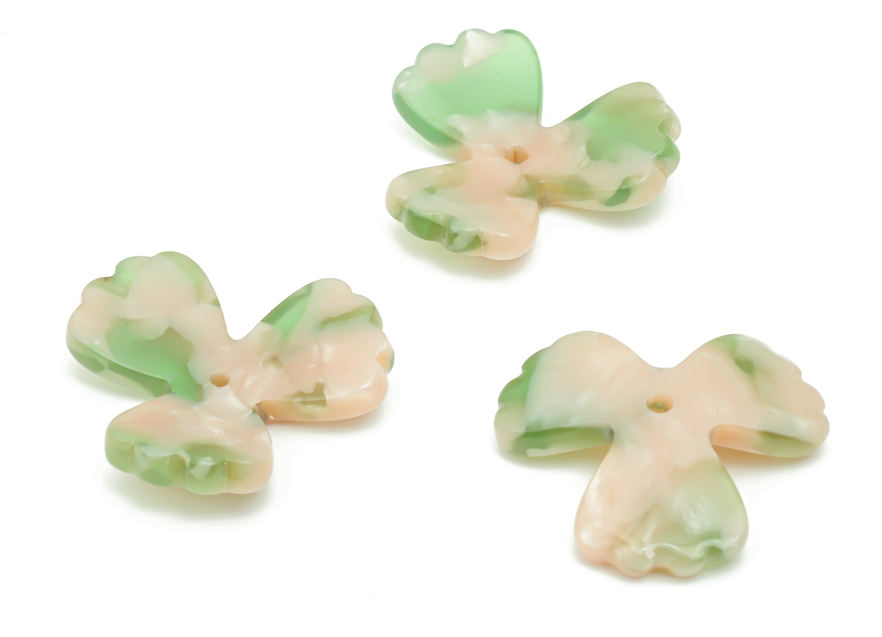 Acetate Flower Earring Charms - Flower Shaped Pendant - Earring Findings - Jewelry Supplies - Color Code: A38 - 22,6x22,35x7,21mm - AC1324C - DOMEDBAZAAR