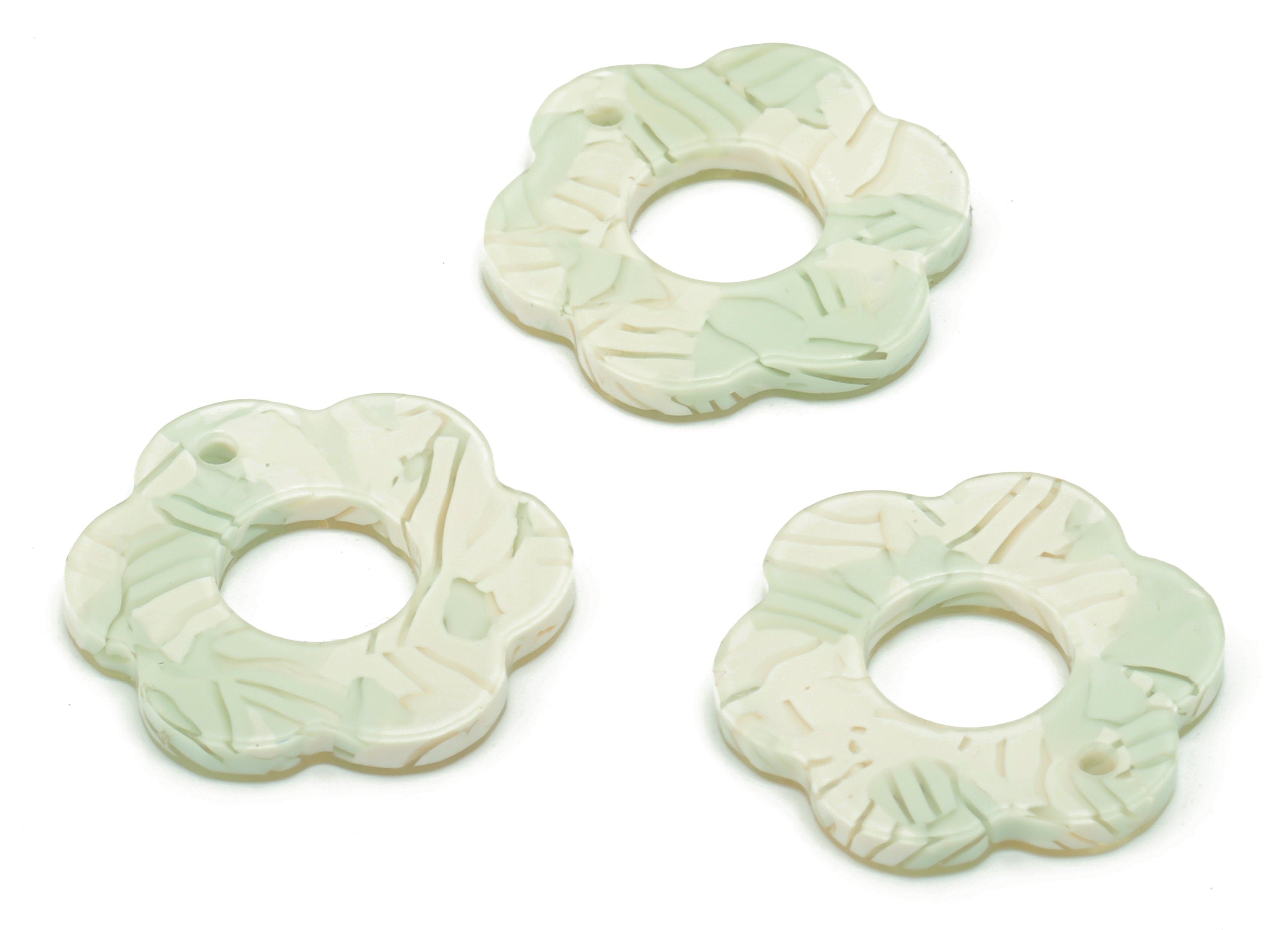 PVC Flower Earring Charms - PVC Flower Hoop Pendant - Jewelry Making Supplies - Color Code: A818 - 18.32x17x2.28mm - AC2399-A818 - DOMEDBAZAAR