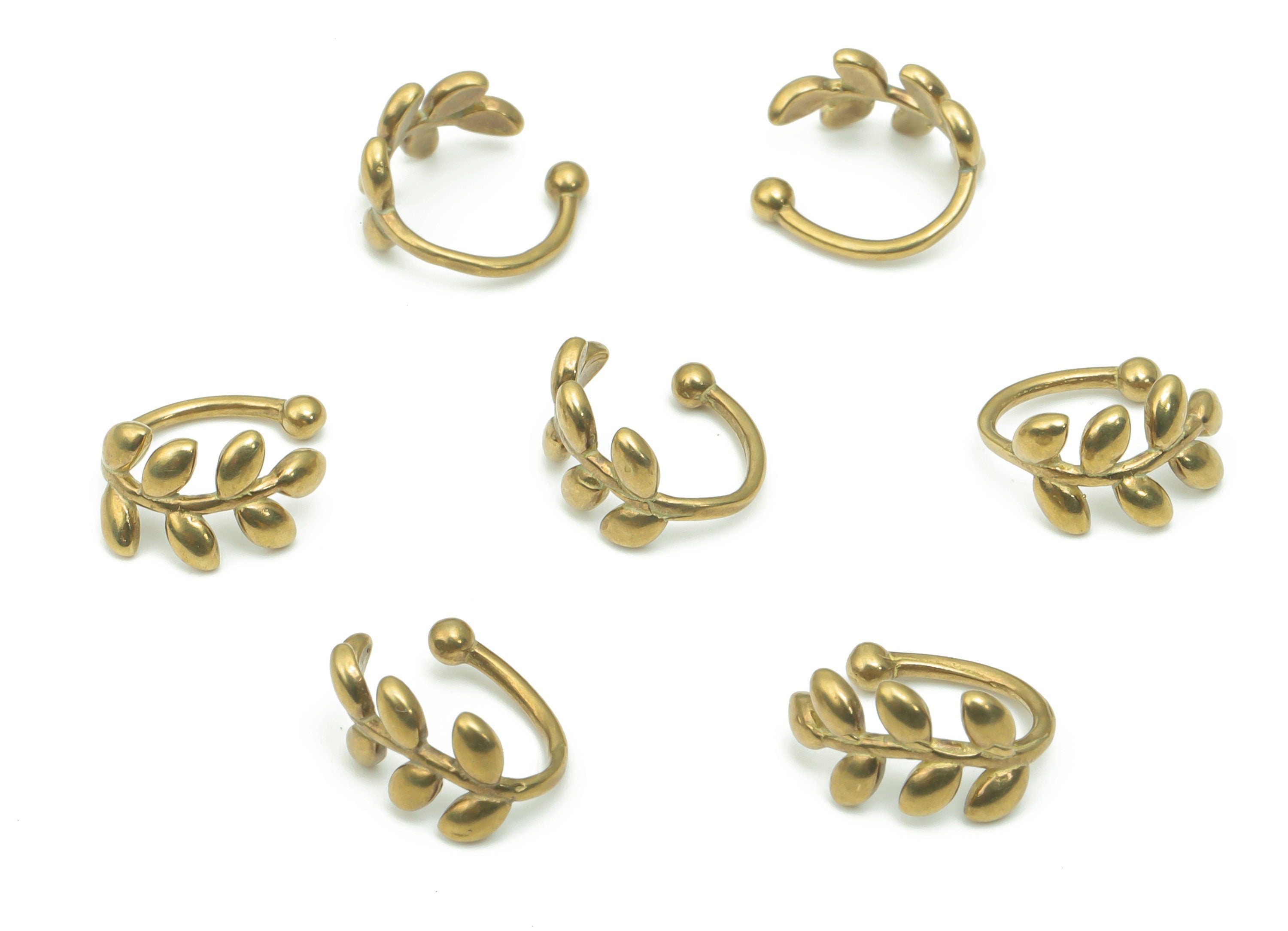Raw Brass Leaf Ear Cuff - Brass Cuff Earrings - Cartilage Ear Cuff - No Piercing Ear Cuff - Jewelry Supplies - 10.56x8.67x1.32mm - PP5182 - DOMEDBAZAAR
