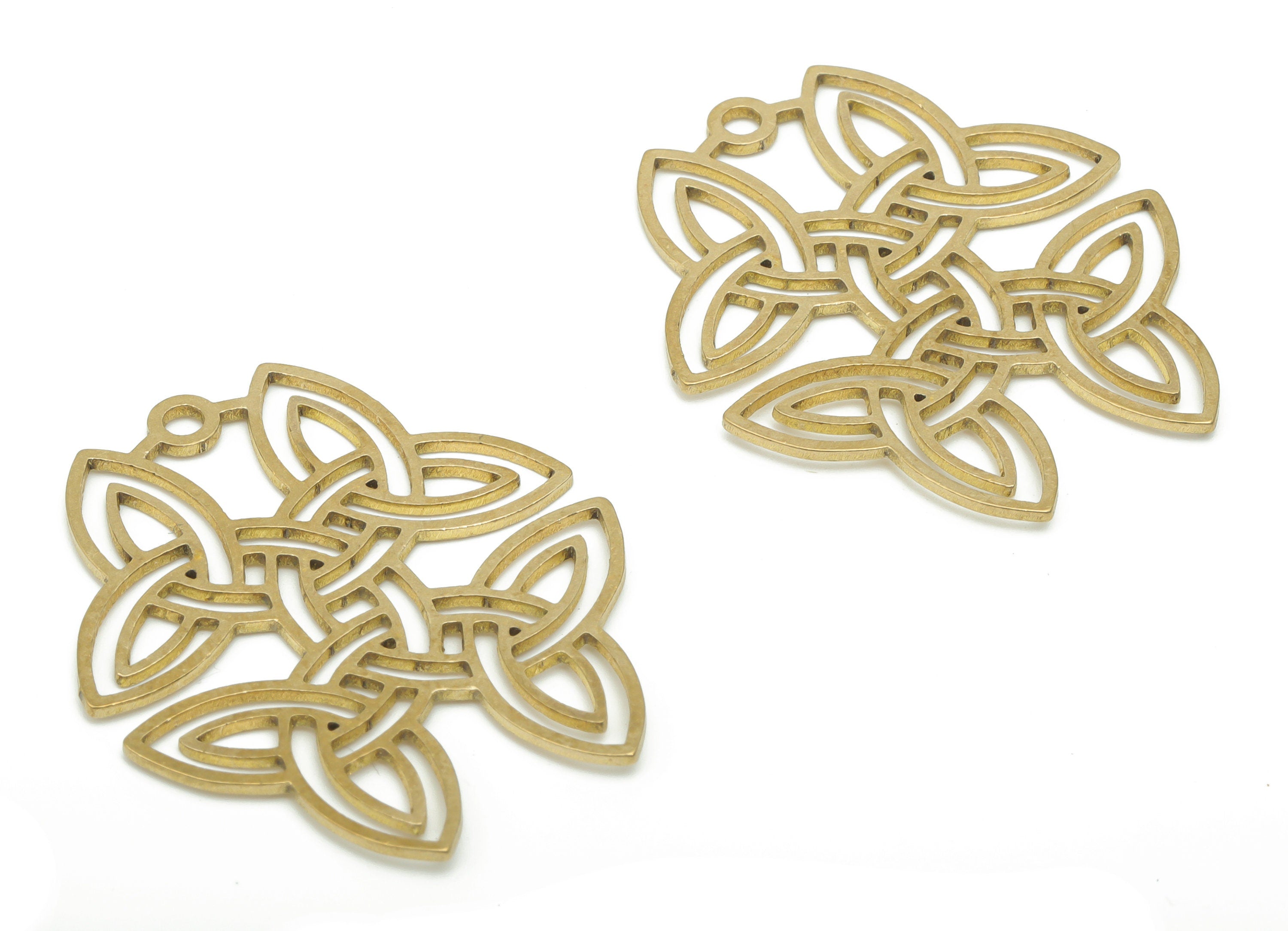 Brass Marquises Earring Charms - Raw Brass Abstract Pendant - DIY Jewelry Making Supplies - 35.29x29.43x0.86mm - PPA2787 - DOMEDBAZAAR