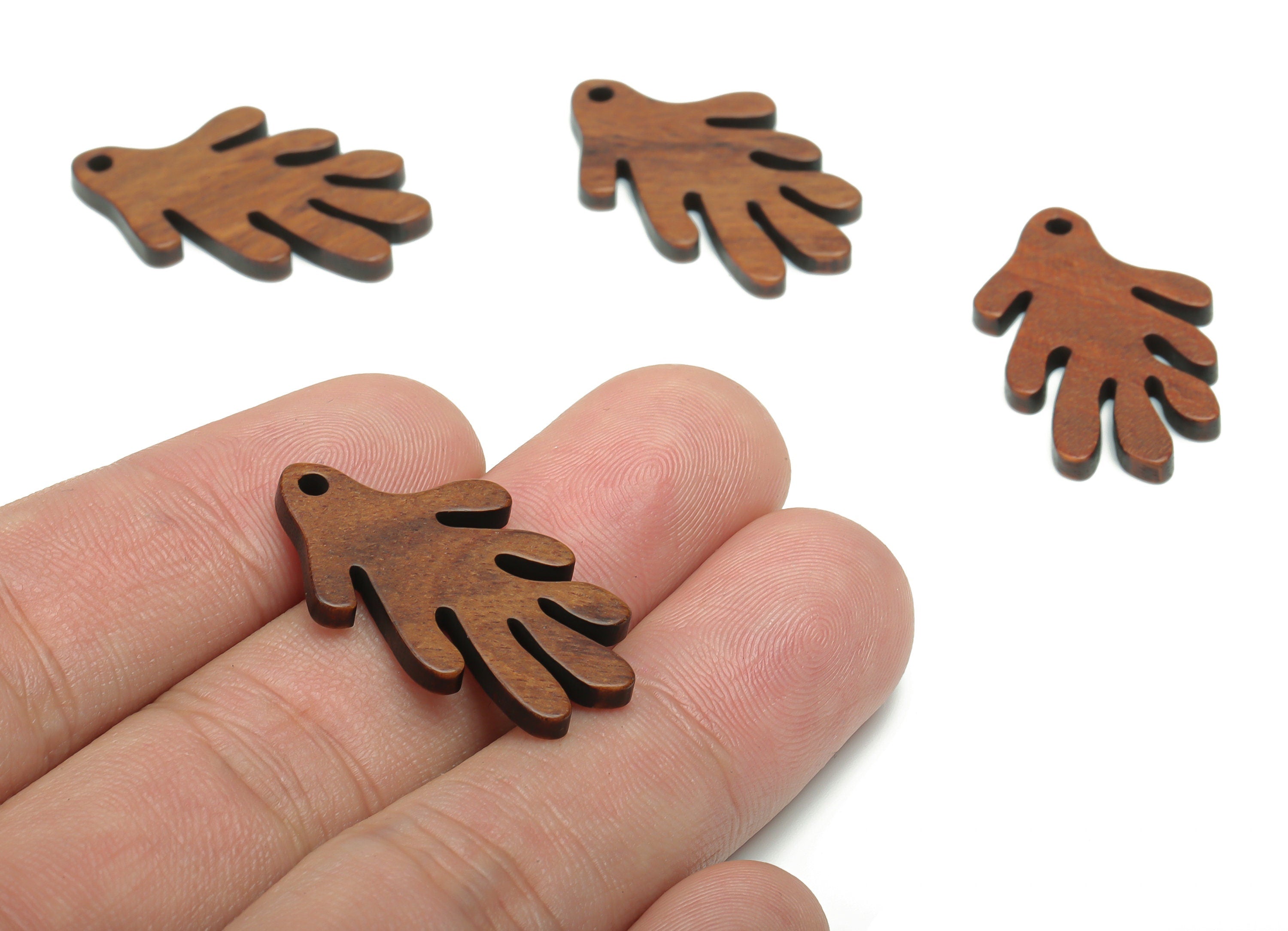 Walnut Wood Leaf Earring Charms - Walnut Wood Leaf Pendant - DIY Jewelry Making Supplies - 29.52x18.28x2.37mm - BB1232 - DOMEDBAZAAR