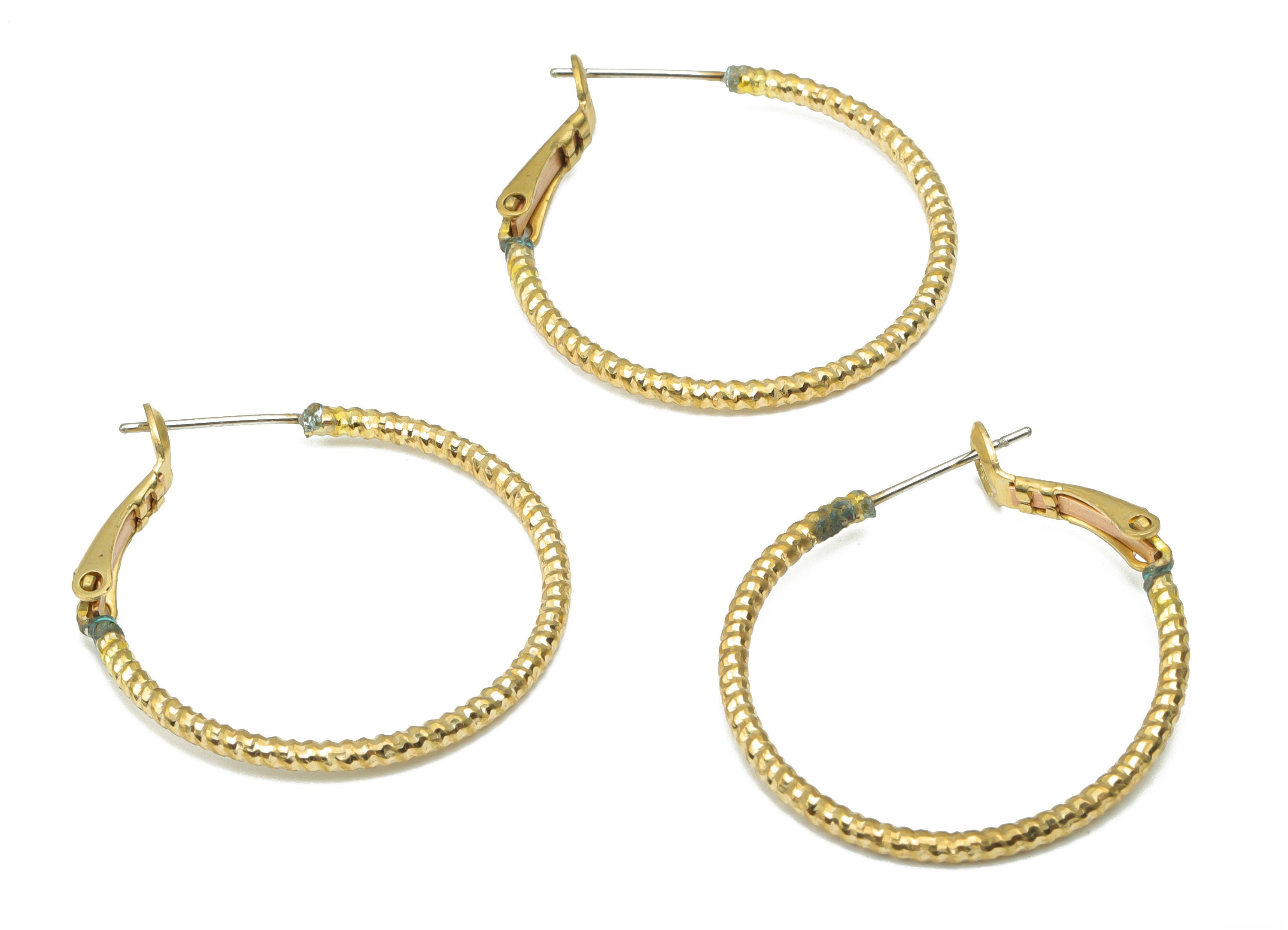 Brass Spiral Round Hoop Clasp - Raw Brass Circle Leverback Earring - 316 Surgical Stainless Steel Stud - 32.6x29.7x1.92mm - PP5208-30 - DOMEDBAZAAR