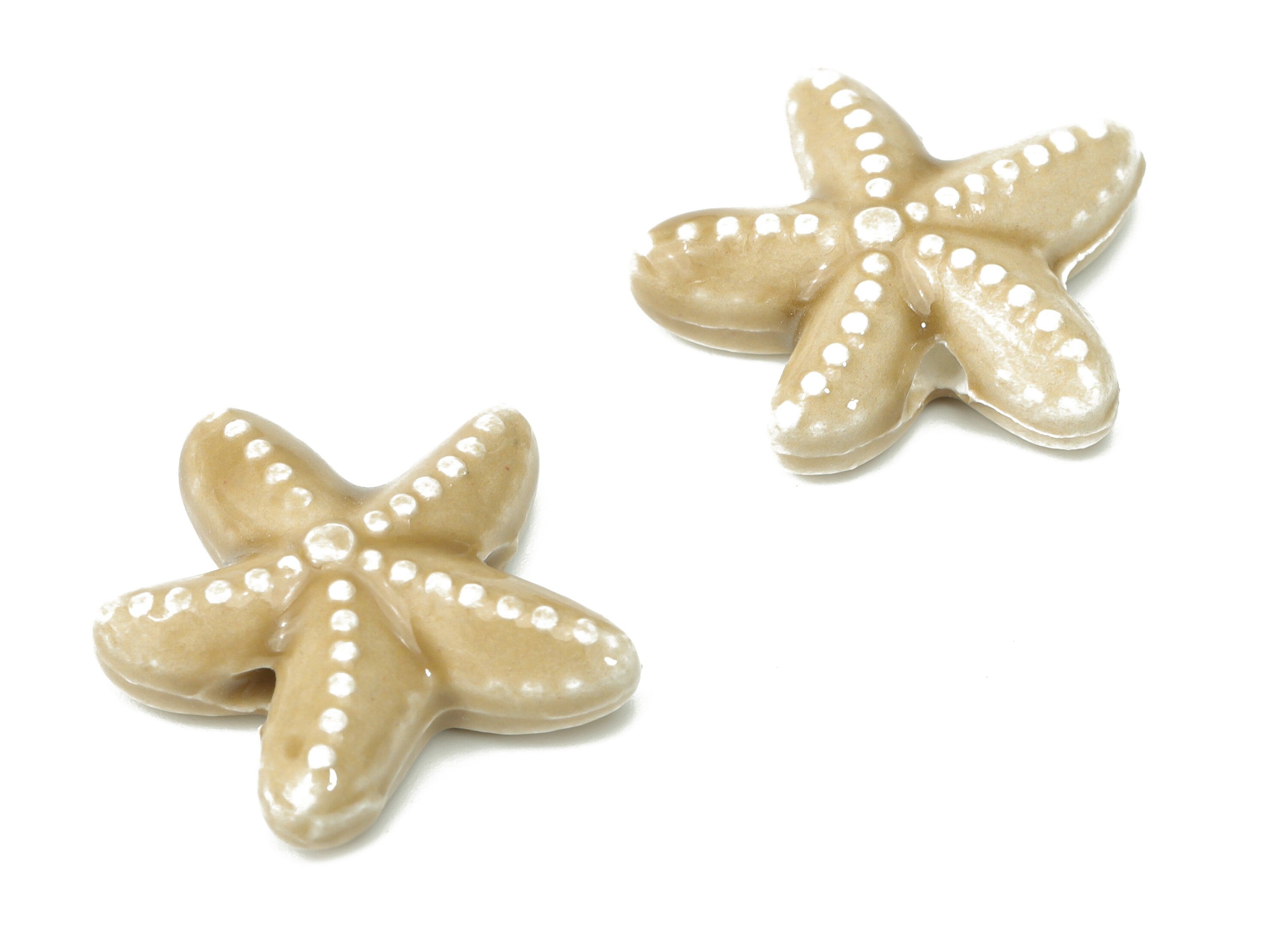 Glazed Ceramic Starfish Beads - Gray Carved Starfish Beads - Handmade Beads - Bracelet Beads - Connectors Beads - 17.8x17.8x5.84mm - NS1446B - DOMEDBAZAAR