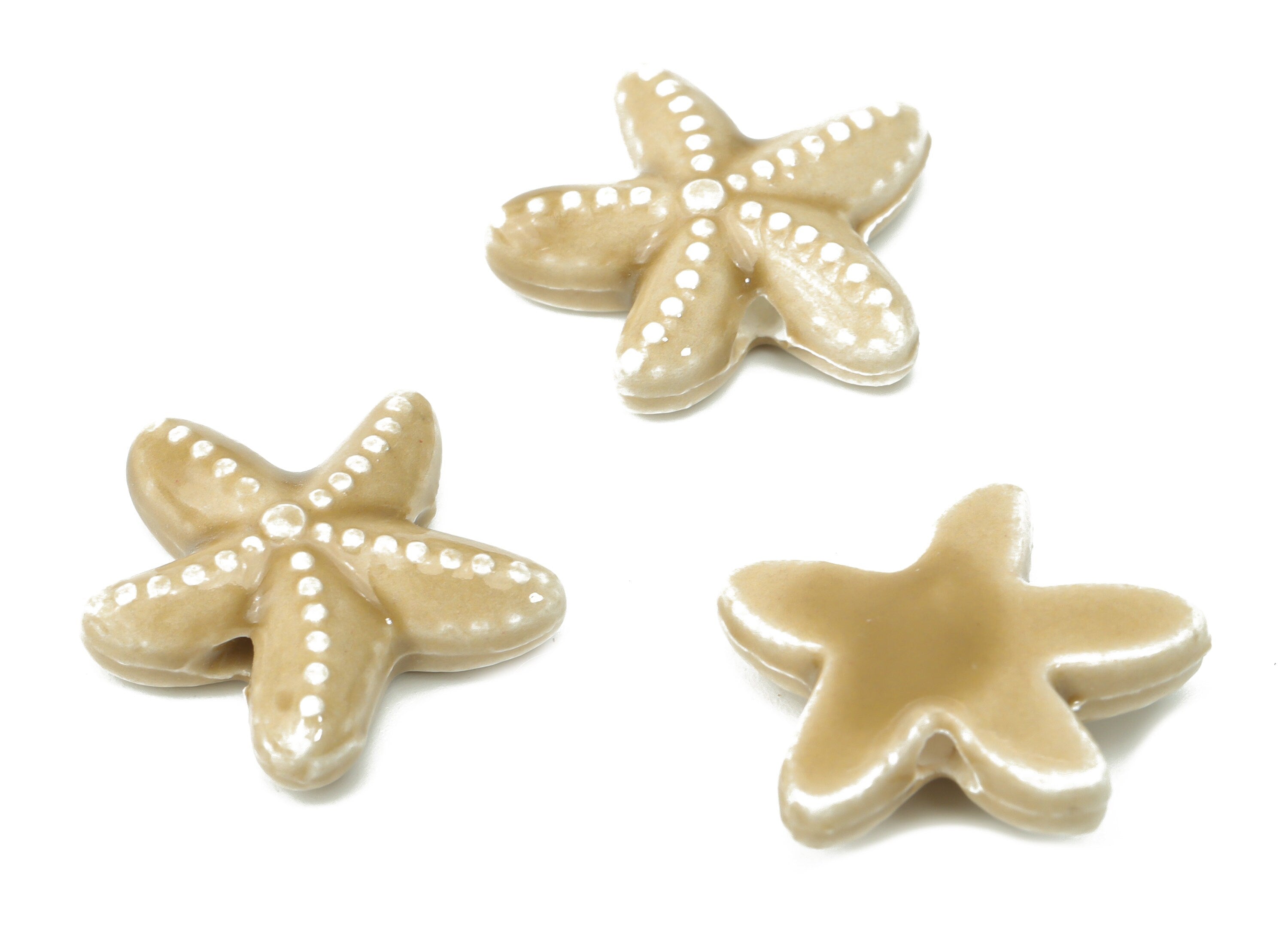 Glazed Ceramic Starfish Beads - Gray Carved Starfish Beads - Handmade Beads - Bracelet Beads - Connectors Beads - 17.8x17.8x5.84mm - NS1446B - DOMEDBAZAAR