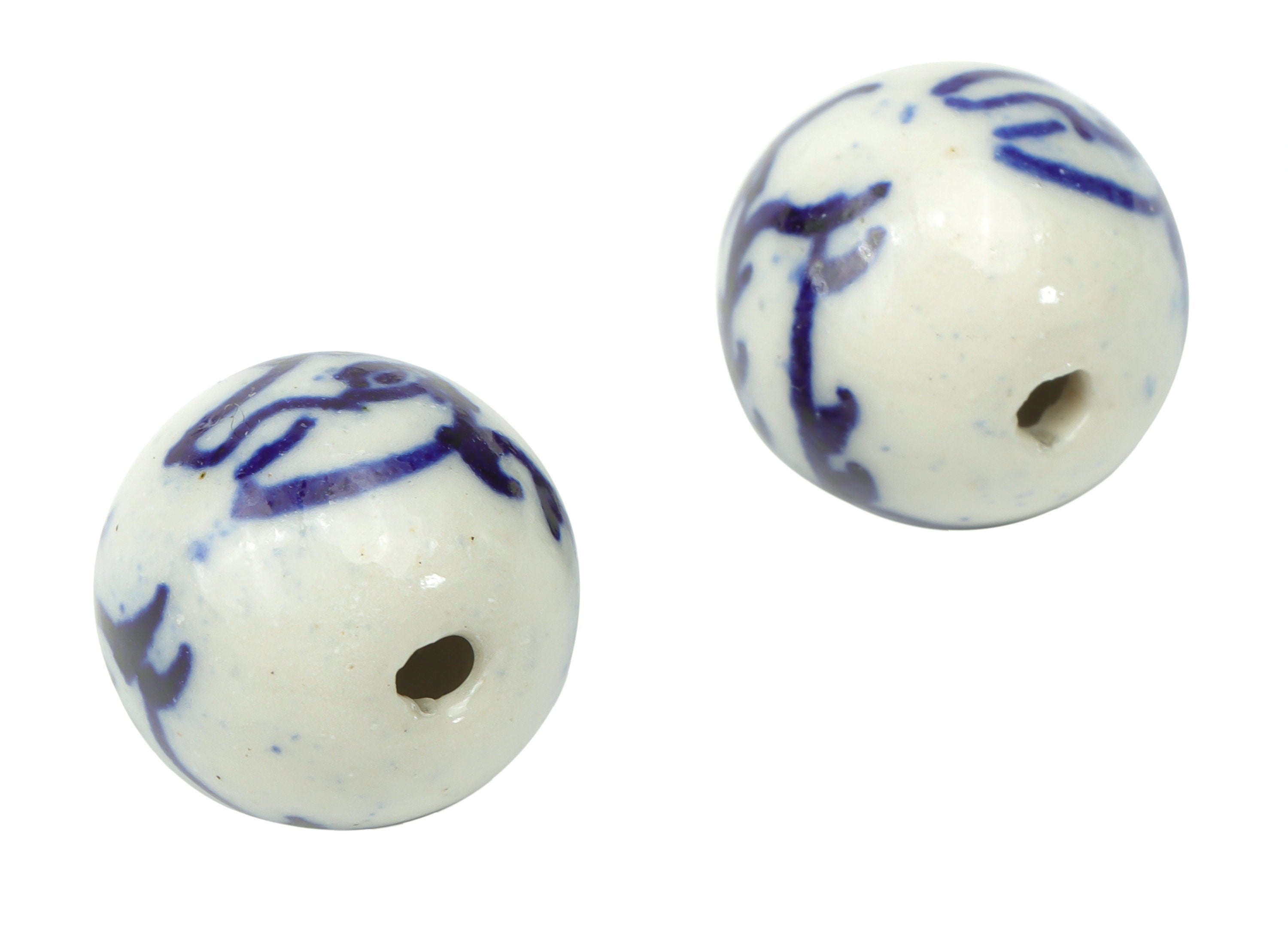 Glazed Ceramic Animal Ball Beads - Carved Ball Beads - Handmade Beads - Bracelet Beads - Connectors Beads - 11.63x12x12mm - NS1838A - DOMEDBAZAAR