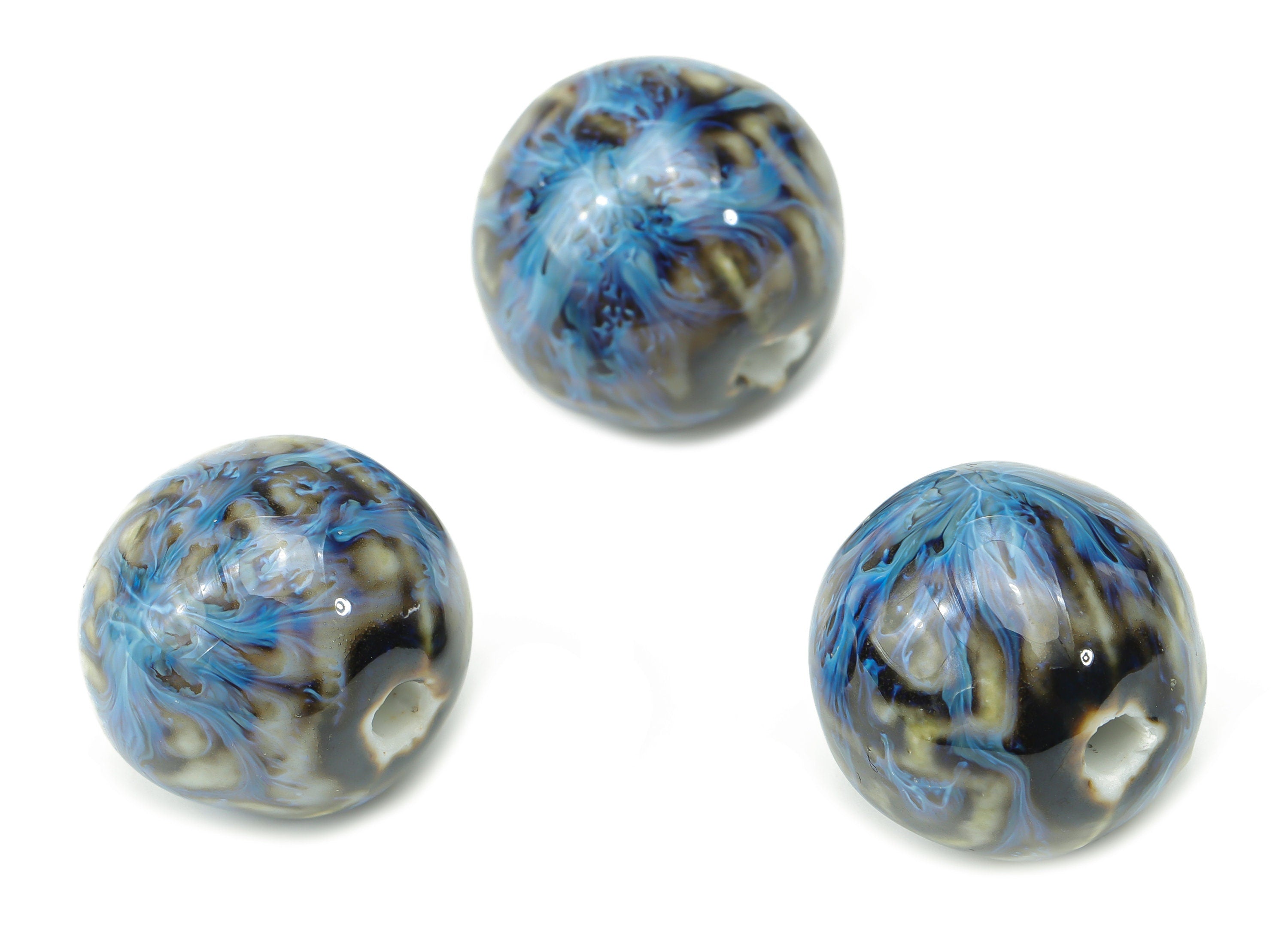 Glazed Ceramic Big Ball Beads - Carved Pattern Ball Beads - Handmade Beads - Bracelet Beads - Connectors Beads - 21.04x21.04x20.3mm - NS1820 - DOMEDBAZAAR