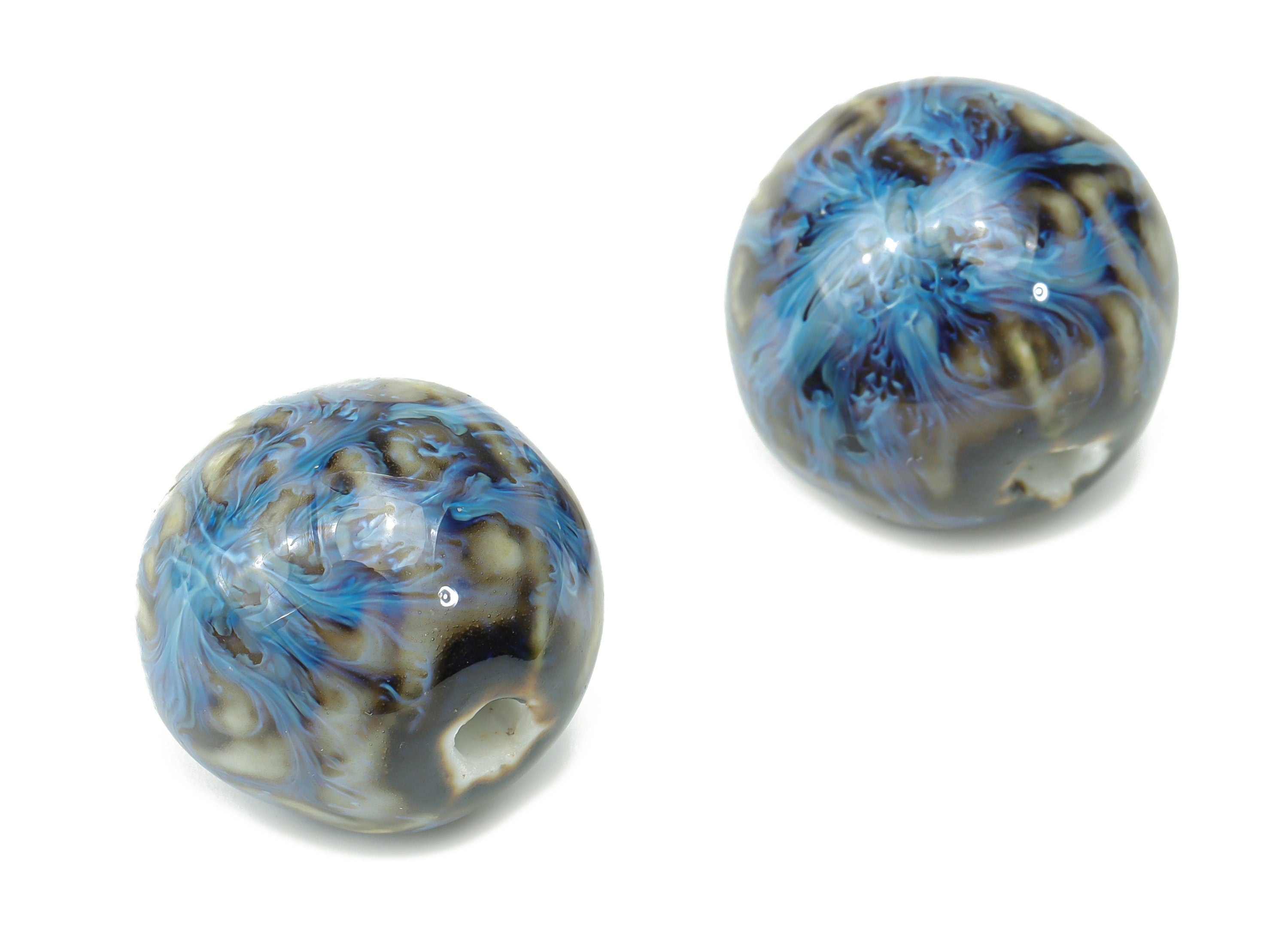 Glazed Ceramic Big Ball Beads - Carved Pattern Ball Beads - Handmade Beads - Bracelet Beads - Connectors Beads - 21.04x21.04x20.3mm - NS1820 - DOMEDBAZAAR