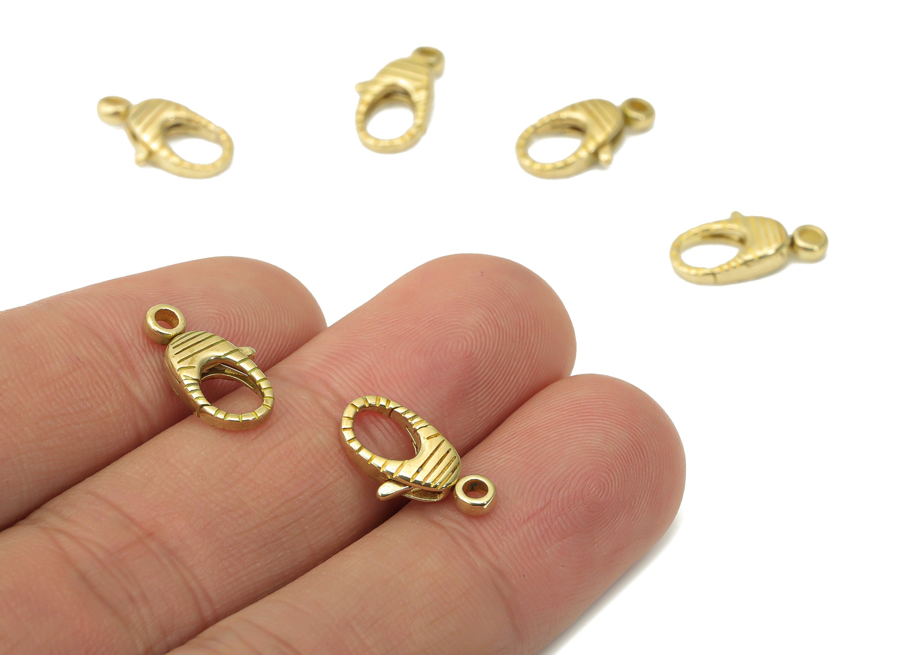 Raw Brass Texture Lobster Claw - Brass Trigger Clasps – Jewelry Clasps - Brass Parrot Clasps - Jewelry Supplies - 14.72x8.04x3.15mm - PP5260 - DOMEDBAZAAR