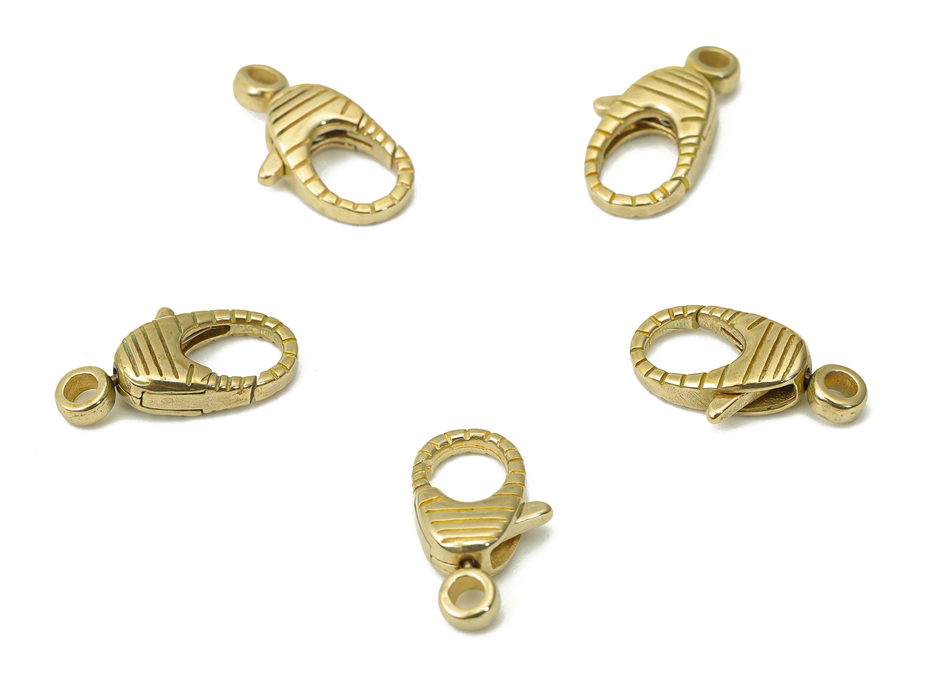 Raw Brass Texture Lobster Claw - Brass Trigger Clasps – Jewelry Clasps - Brass Parrot Clasps - Jewelry Supplies - 14.72x8.04x3.15mm - PP5260 - DOMEDBAZAAR