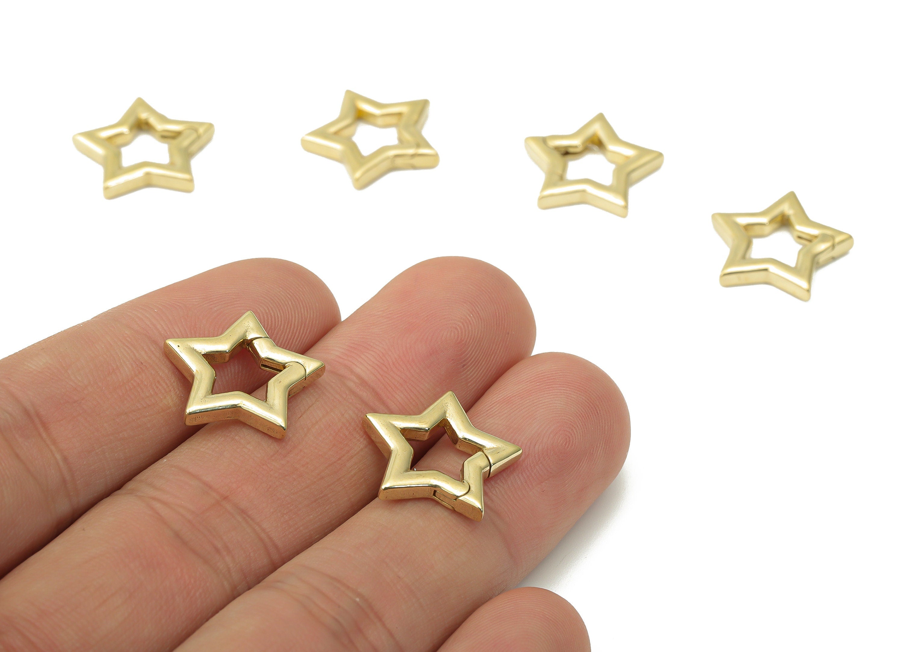 Raw Brass Star Lobster Claw - Brass Non Trigger Clasps - Brass Star Clasp – Jewelry Making Supplies - 17.04x16.06x2.63mm - PP5224 - DOMEDBAZAAR