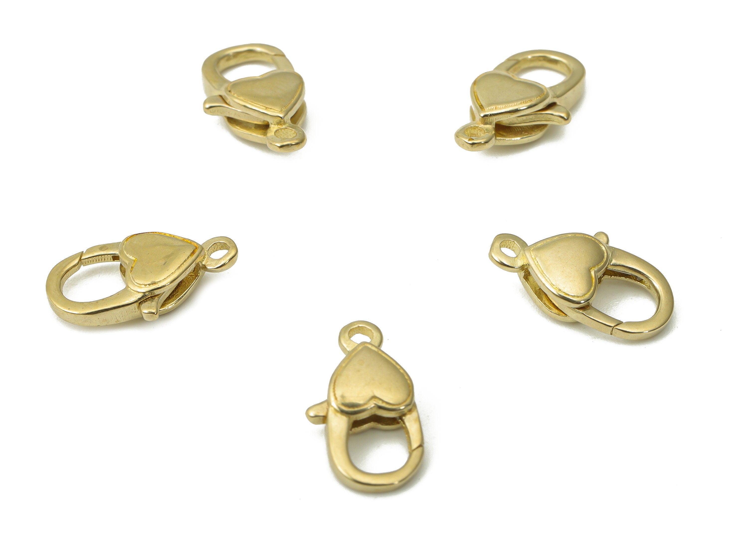 Raw Brass Heart Lobster Claw - Brass Trigger Clasps – Jewelry Clasps - Brass Parrot Clasps - Jewelry Supplies - 12.75x6.83x3.18mm - PP5256 - DOMEDBAZAAR