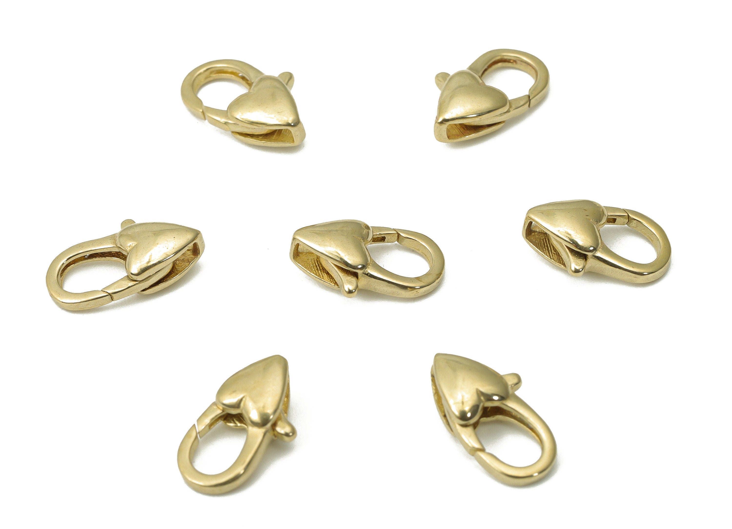 Raw Brass Heart Lobster Claw - Brass Trigger Clasps – Jewelry Clasps - Brass Parrot Clasps - Jewelry Supplies - 11.82x6.4x4mm - PP5252 - DOMEDBAZAAR