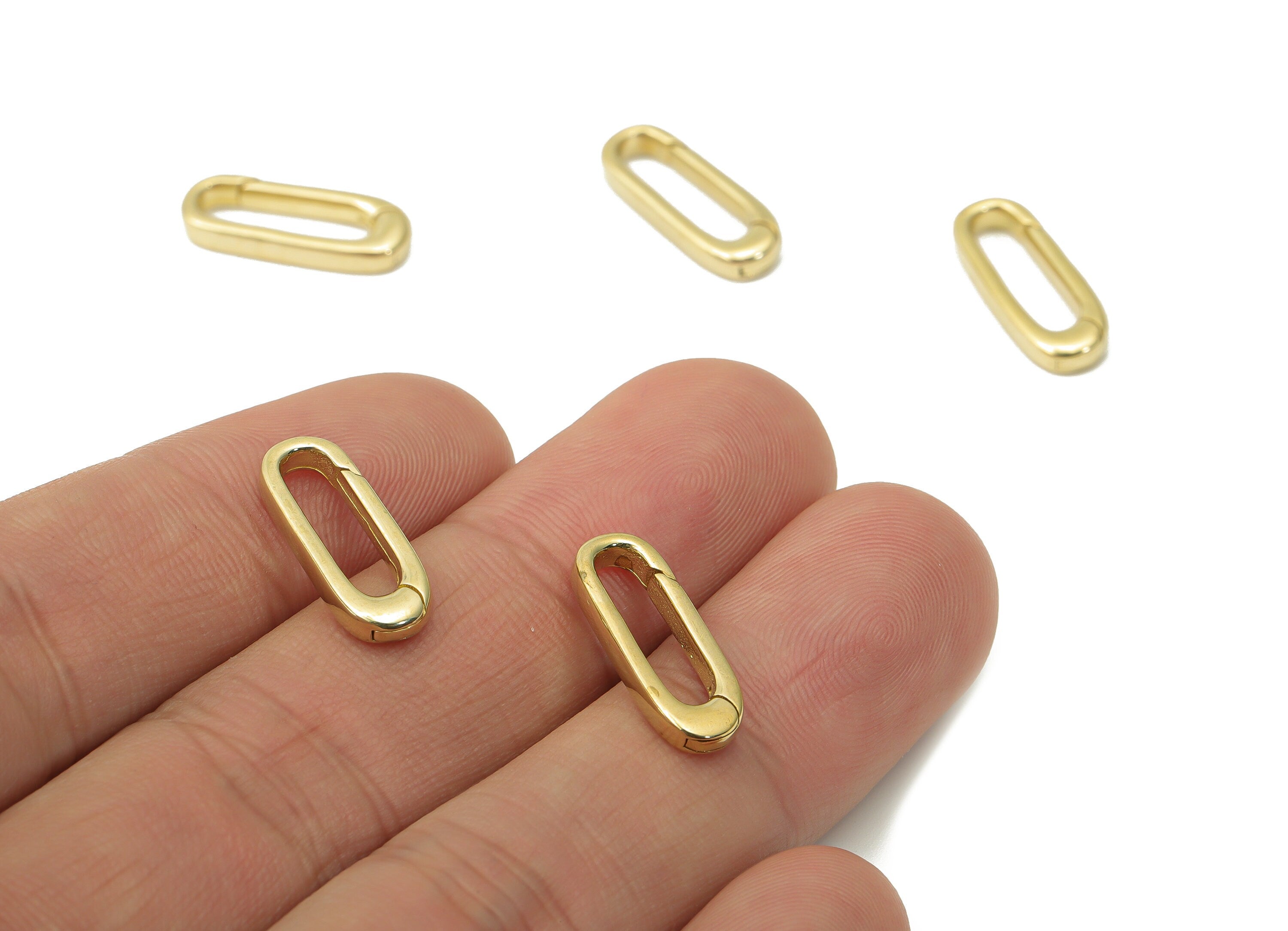 Raw Brass Long Oval Lobster Claw - Brass Trigger Clasps - Brass Oval Clasp – Jewelry Making Supplies - 18.11x6.72x2.62mm - PP5264 - DOMEDBAZAAR