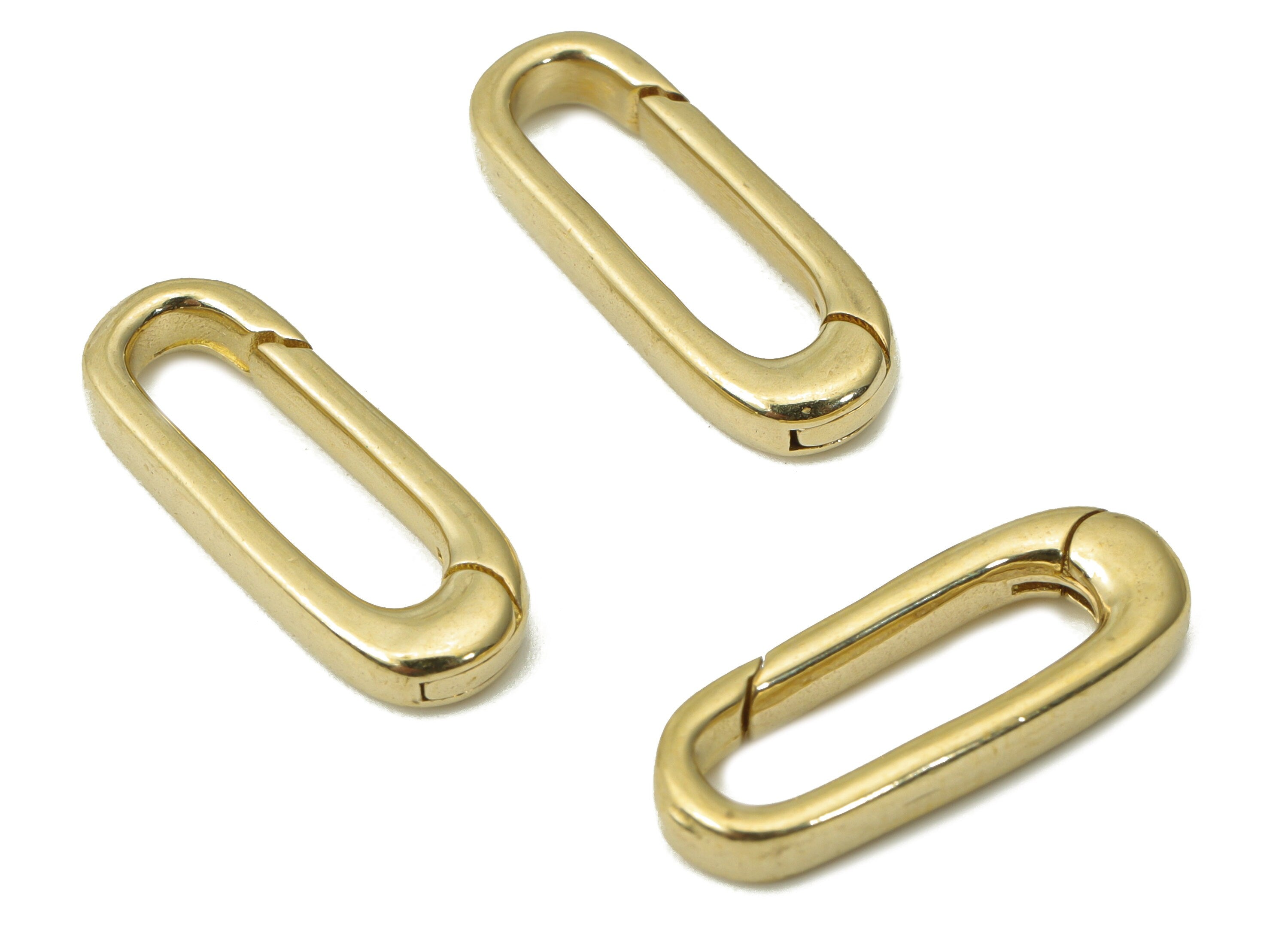 Raw Brass Long Oval Lobster Claw - Brass Trigger Clasps - Brass Oval Clasp – Jewelry Making Supplies - 18.11x6.72x2.62mm - PP5264 - DOMEDBAZAAR