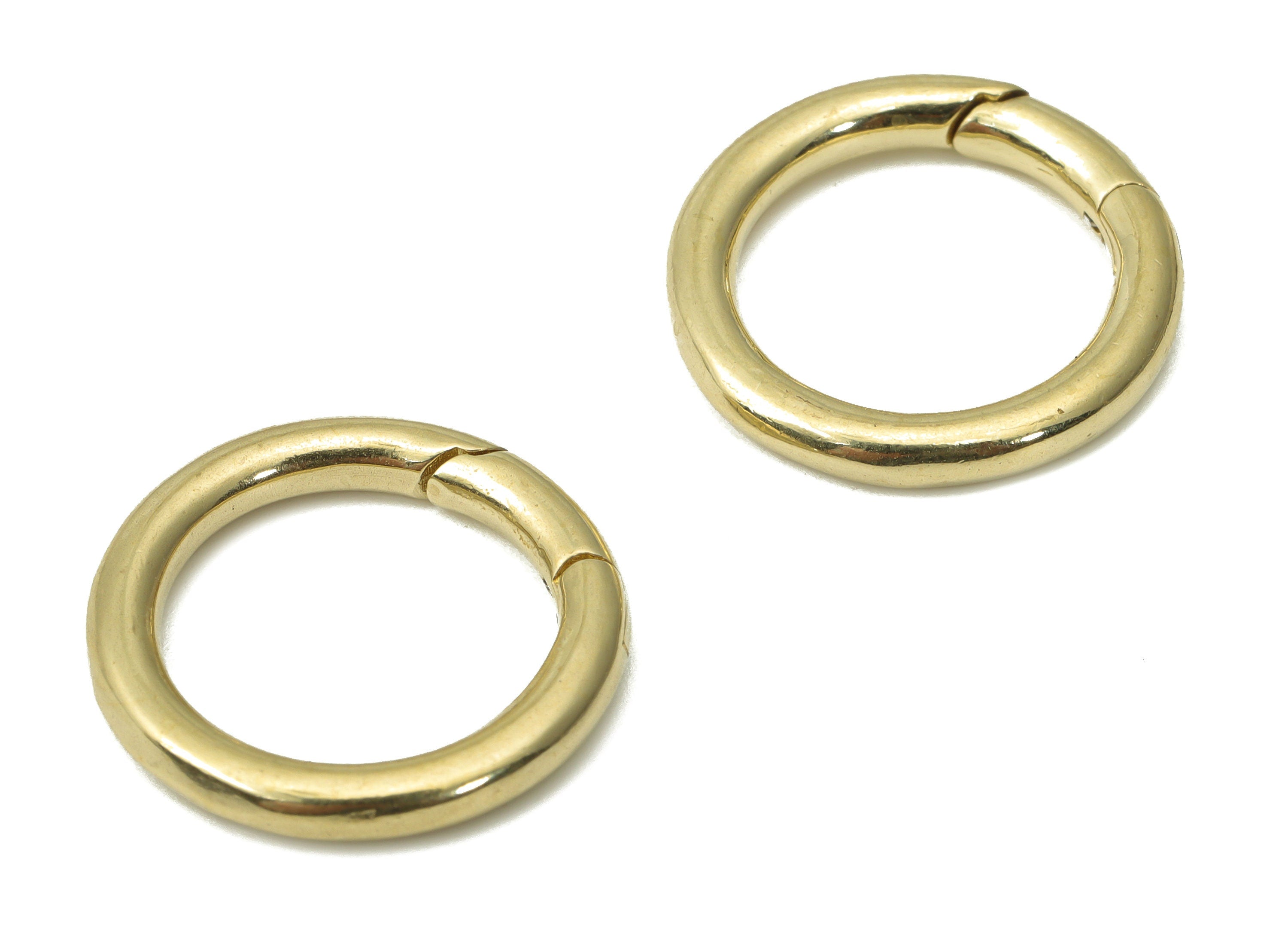 Raw Brass Round Hoop Lobster Claw - Brass Circle Trigger Clasps - Raw Brass Clasp – Jewelry Making Supplies - 17.62x17.62x2.5mm - PP5237 - DOMEDBAZAAR