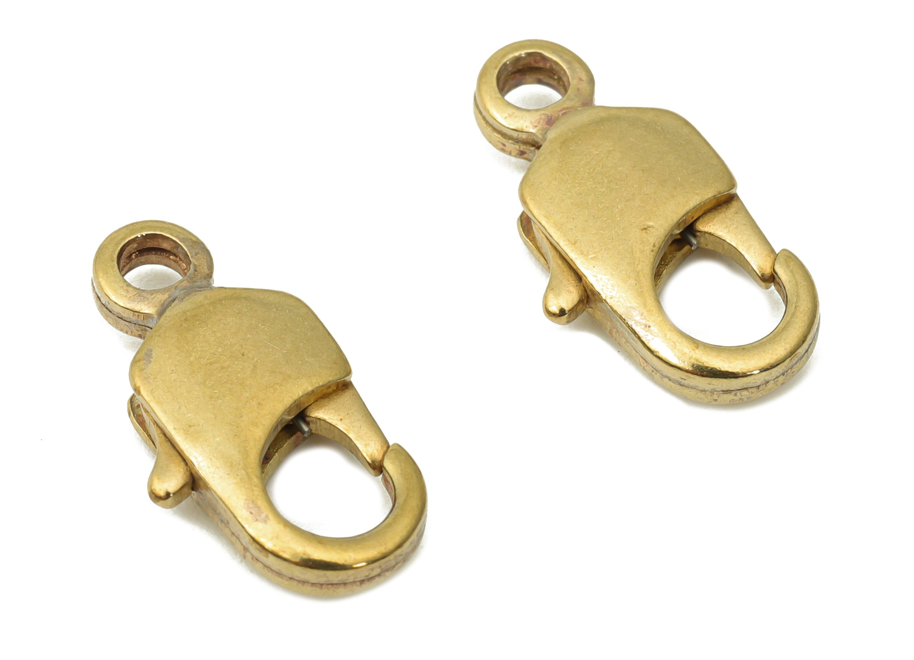 Brass Lobster Clasps – Raw Brass Lobster Claw Clasp – Infinity Lobster Clasp – Trigger Clasp – Jewelry Supplies - 16.11x8.09x3.17mm - PP5240 - DOMEDBAZAAR